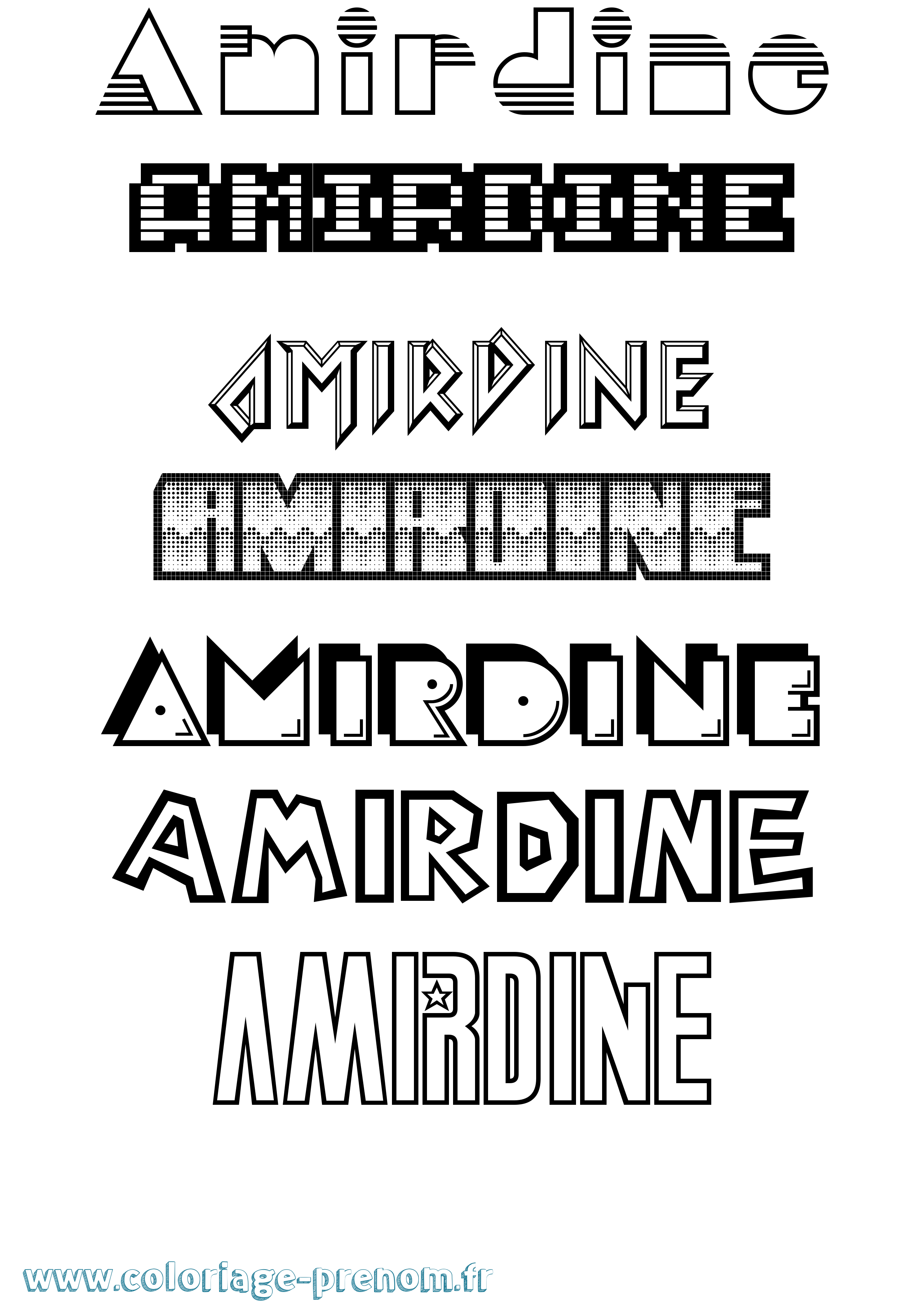 Coloriage Amirdine Jeux Vidéos Coloriage prénom Amirdine Jeux Vidéos