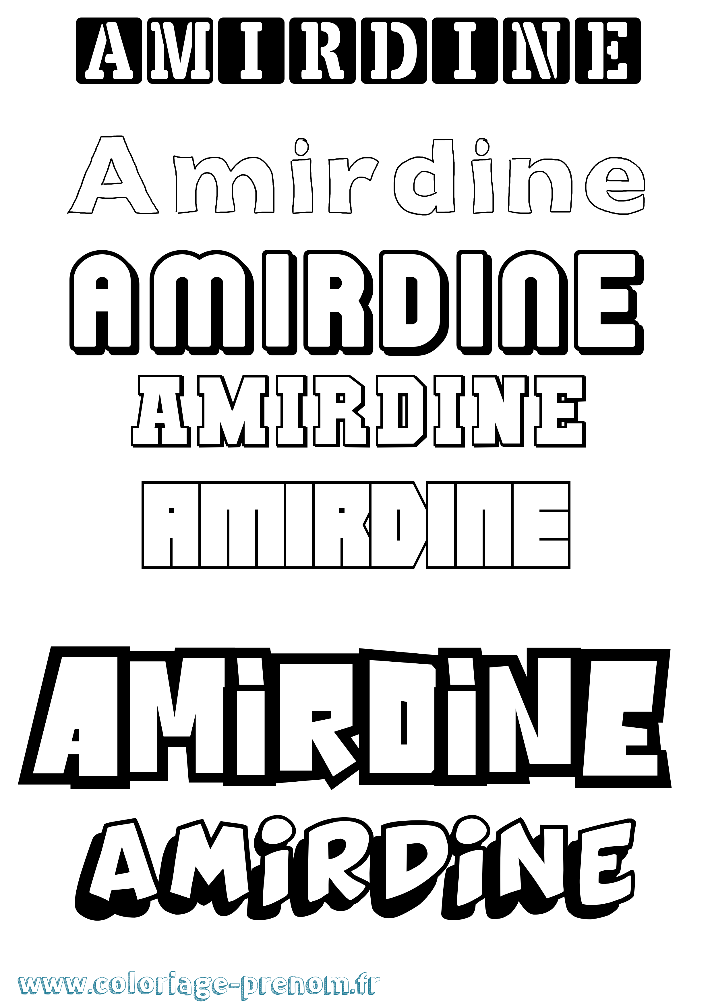 Coloriage Amirdine Simple Coloriage prénom Amirdine Simple