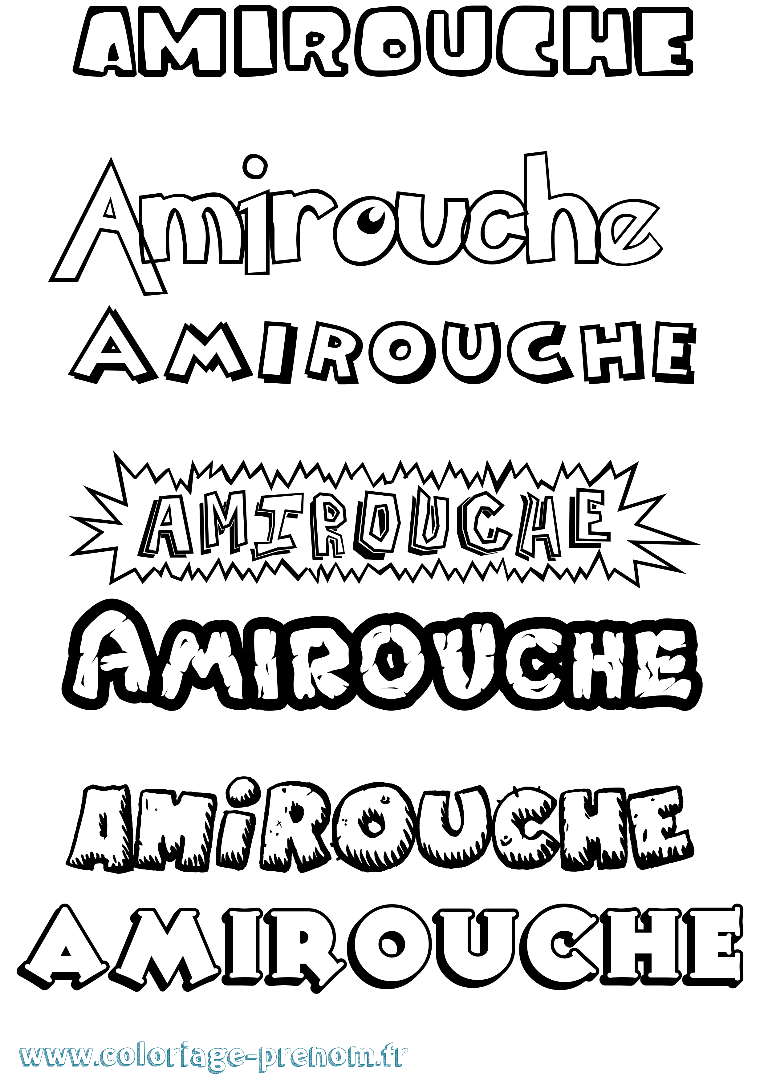 Coloriage Amirouche Dessin Animé Coloriage prénom Amirouche Dessin Animé