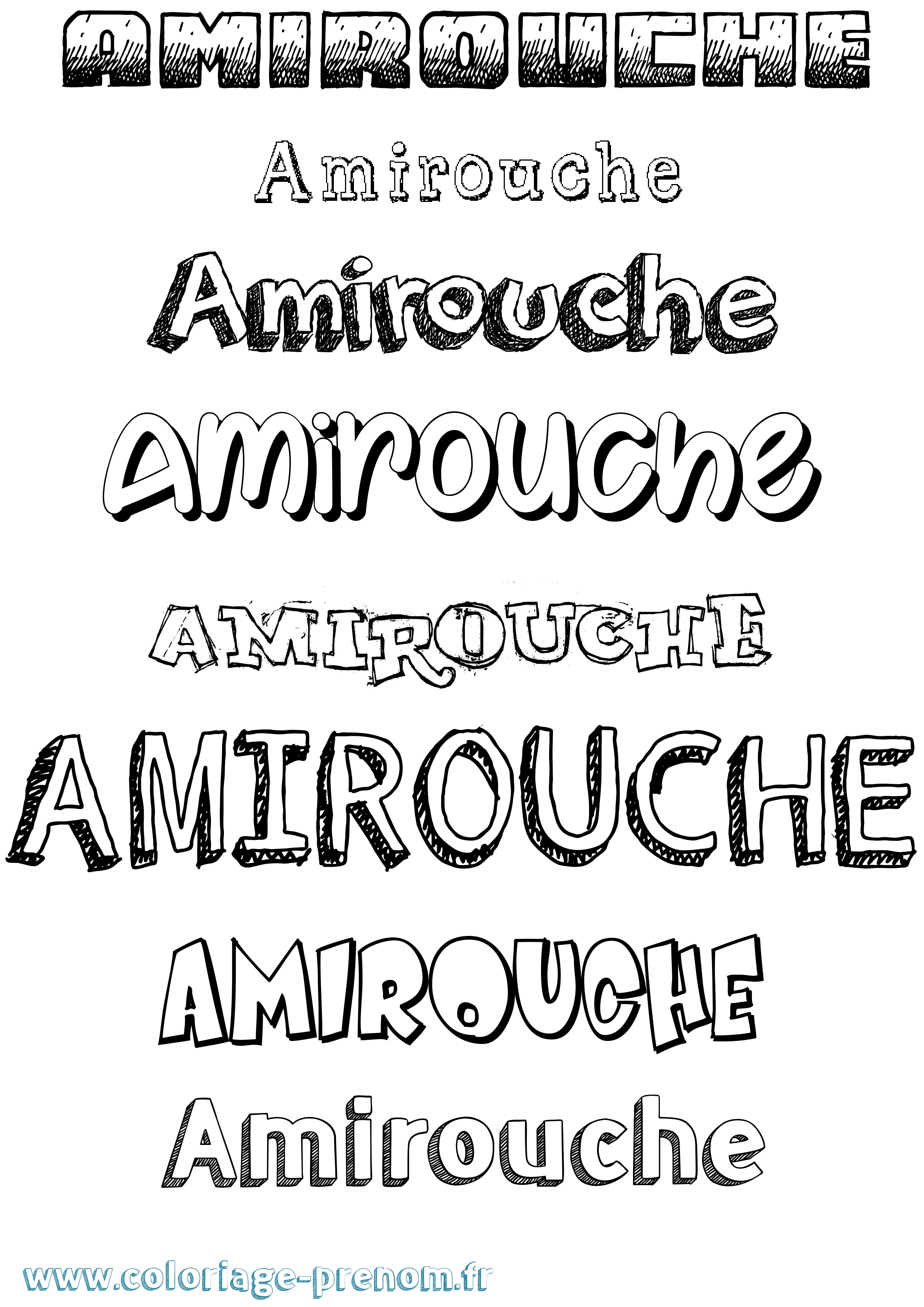 Coloriage Amirouche Dessiné Coloriage prénom Amirouche Dessiné