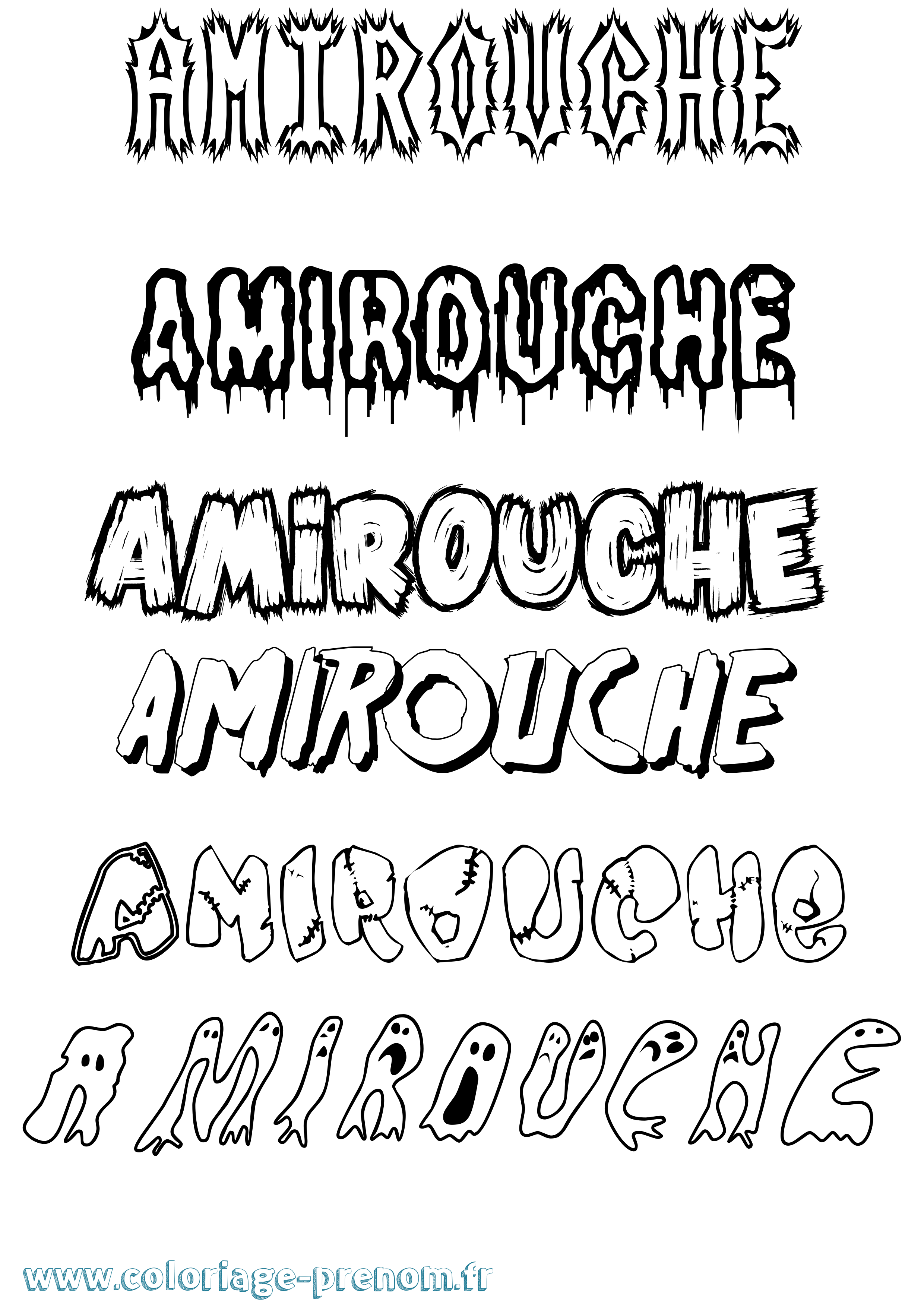 Coloriage Amirouche Frisson Coloriage prénom Amirouche Frisson