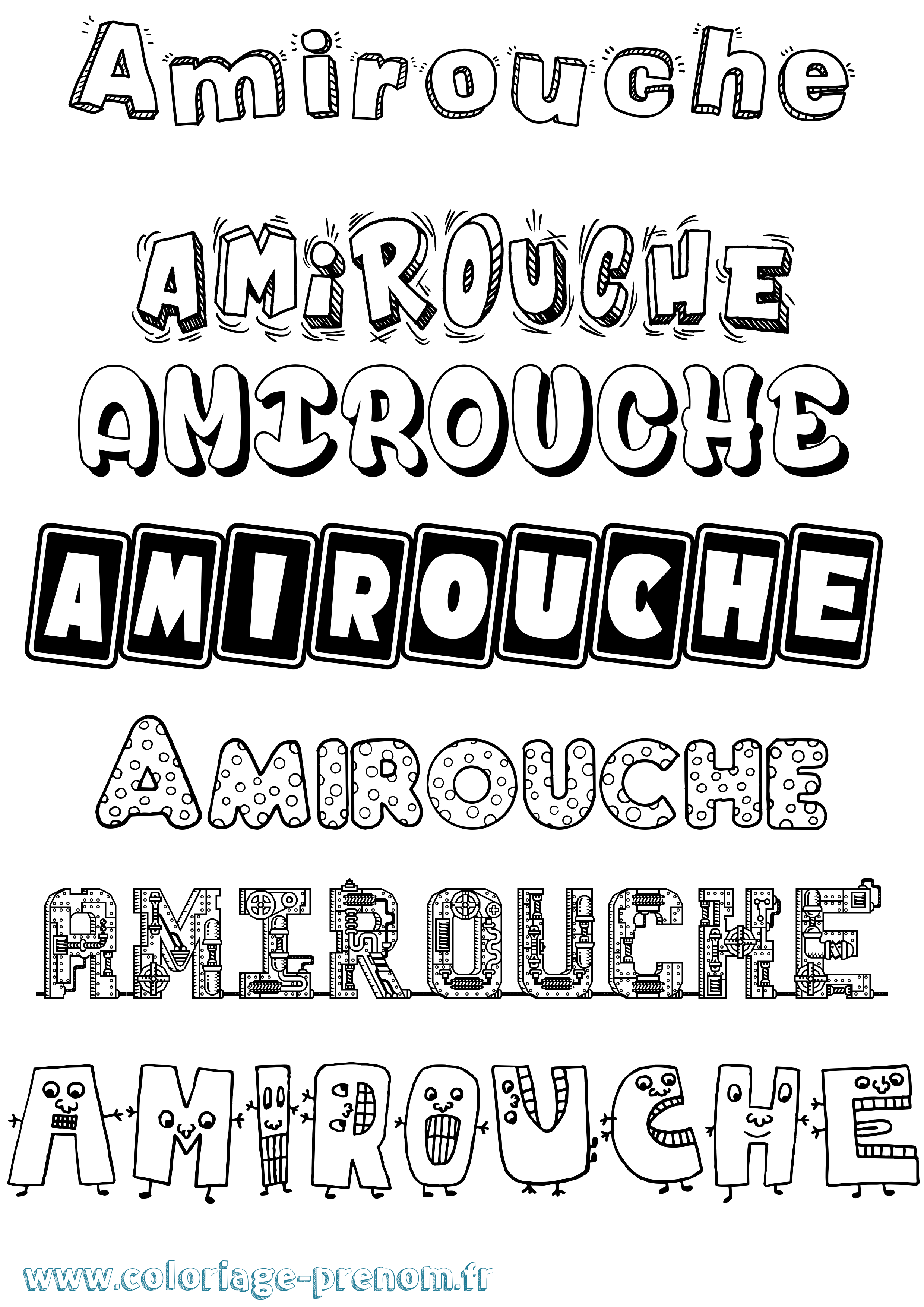 Coloriage Amirouche Fun Coloriage prénom Amirouche Fun