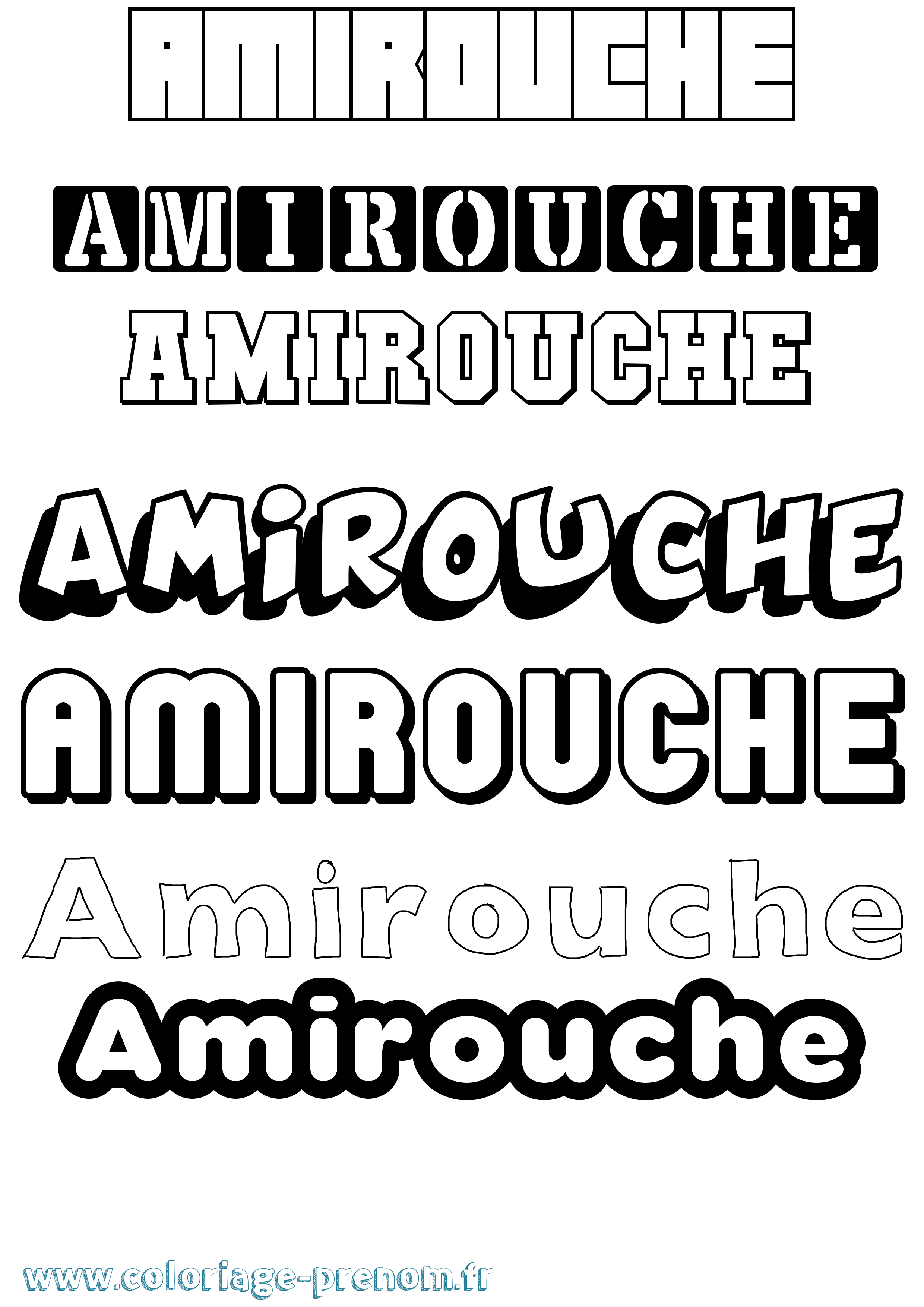 Coloriage Amirouche Simple Coloriage prénom Amirouche Simple