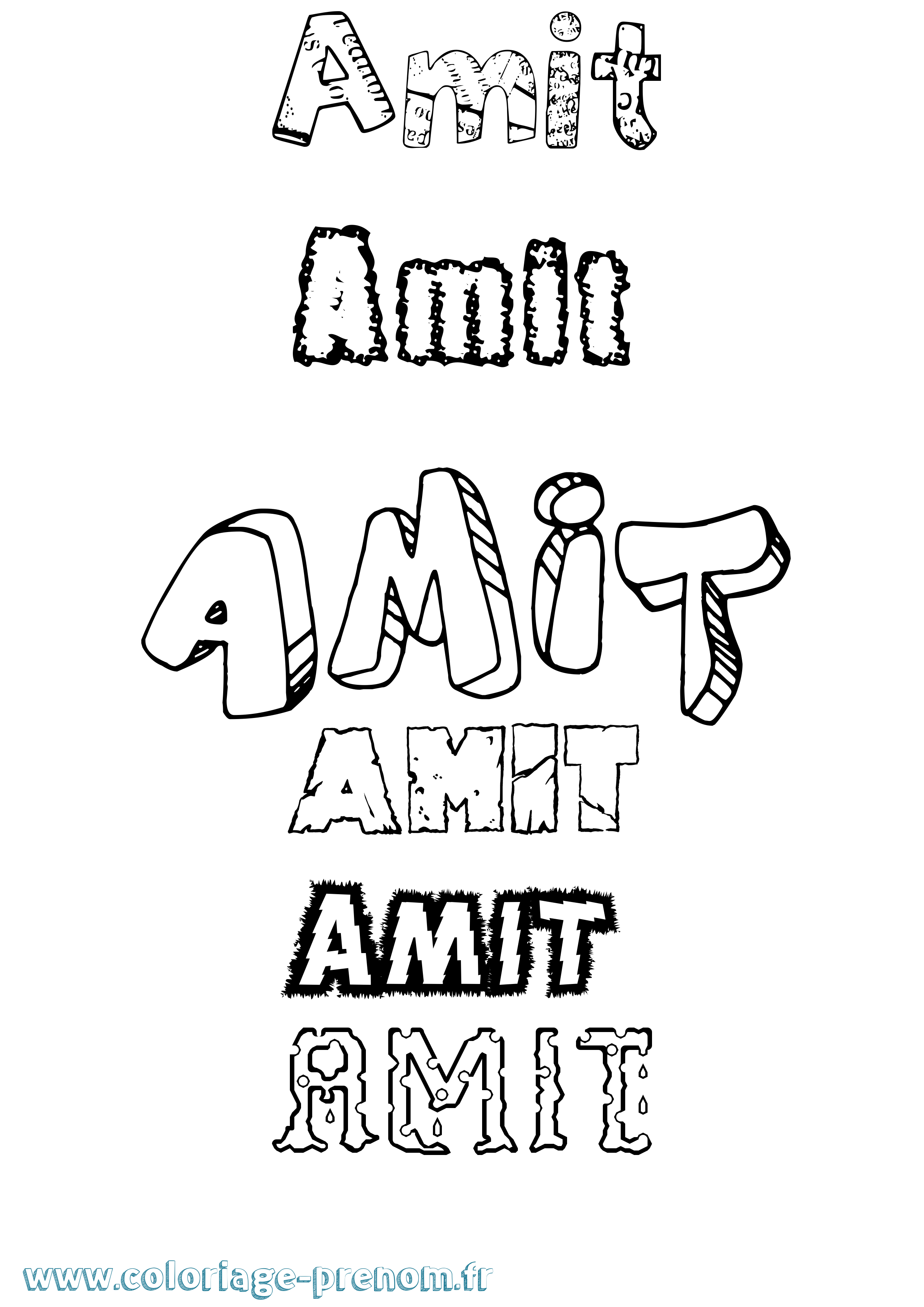 Coloriage Amit Destructuré Coloriage prénom Amit Destructuré