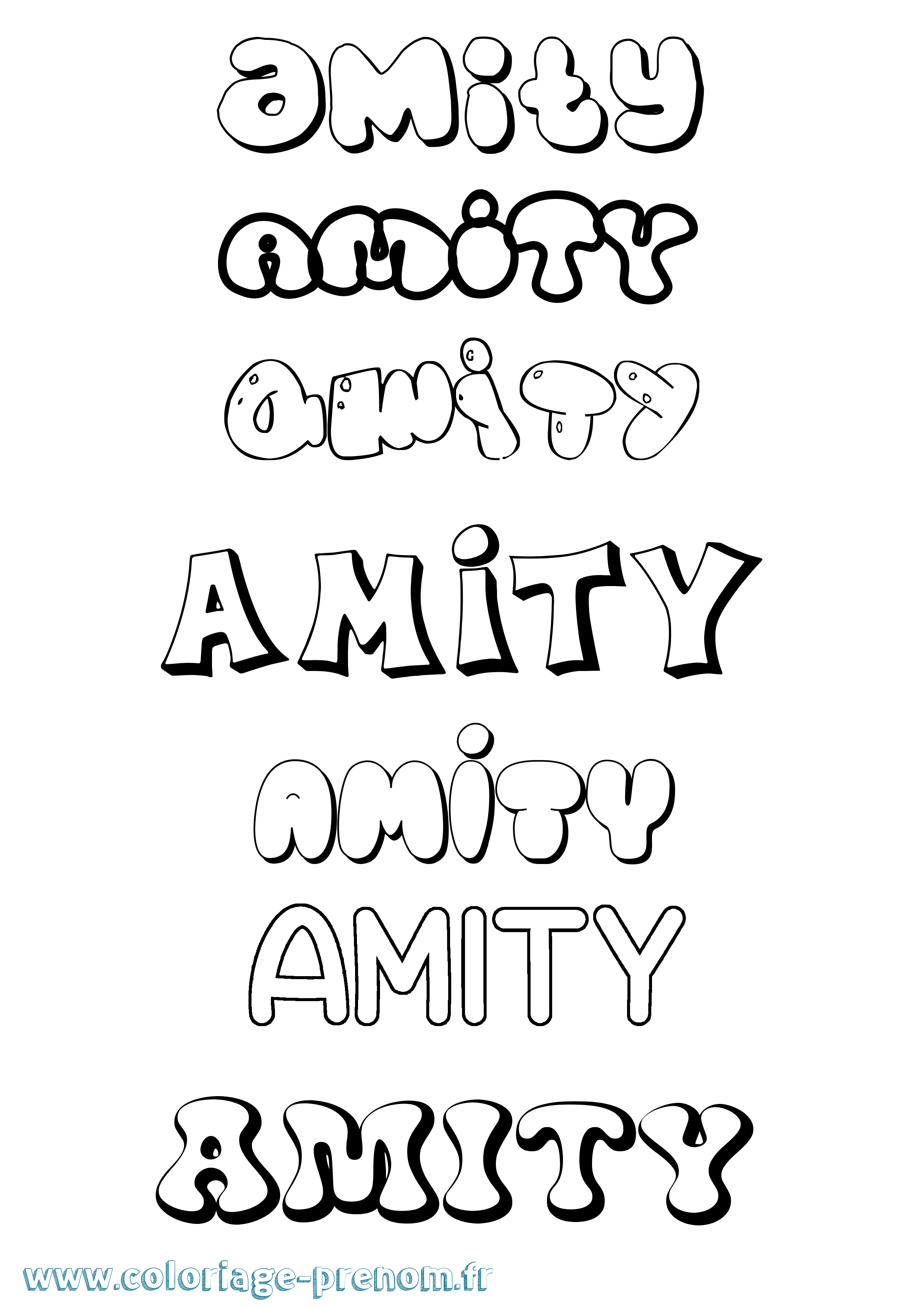 Coloriage Amity Bubble Coloriage prénom Amity Bubble