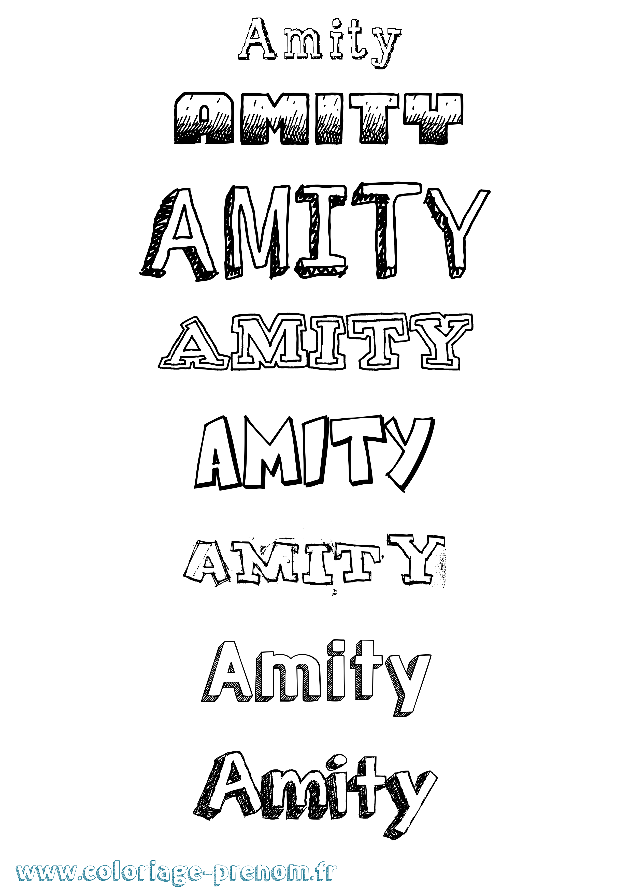 Coloriage Amity Dessiné Coloriage prénom Amity Dessiné