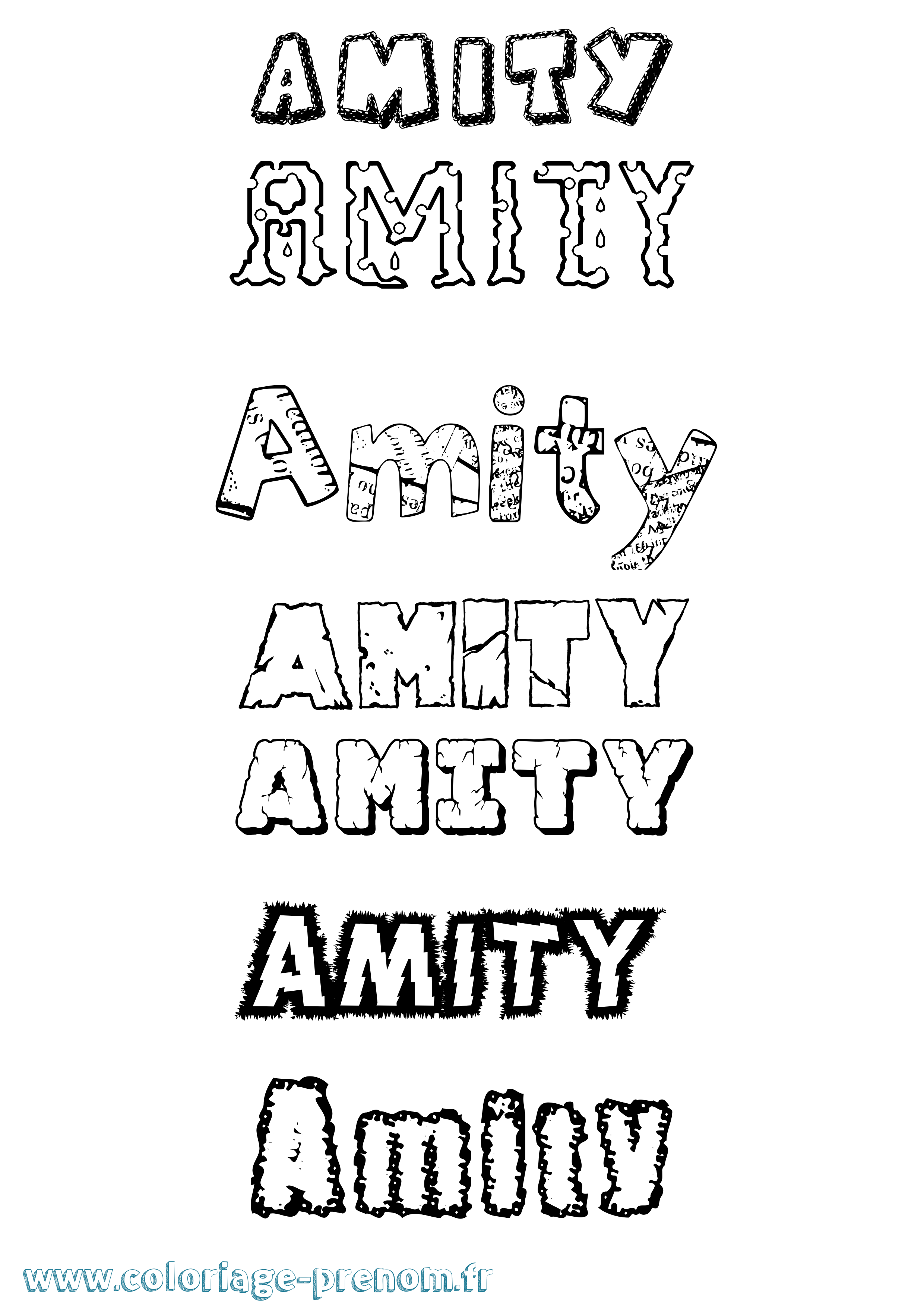 Coloriage Amity Destructuré Coloriage prénom Amity Destructuré