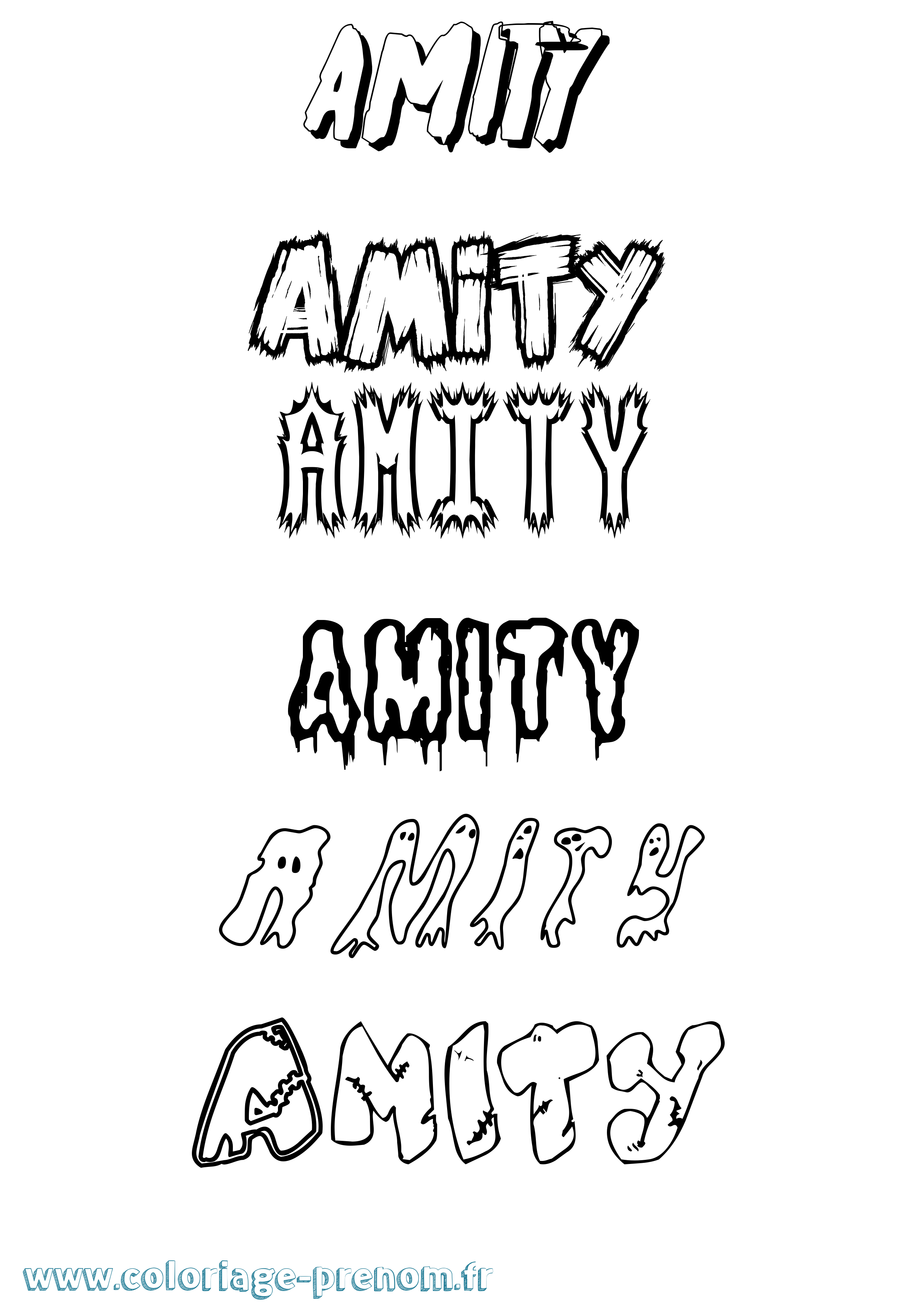 Coloriage Amity Frisson Coloriage prénom Amity Frisson