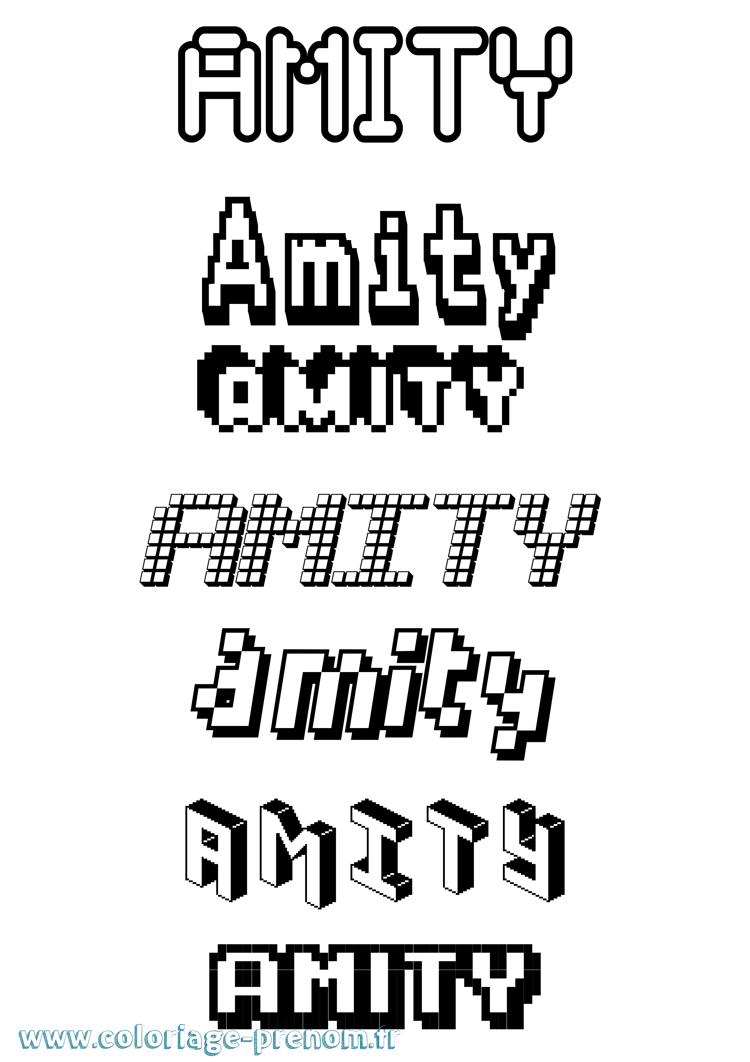 Coloriage Amity Pixel Coloriage prénom Amity Pixel