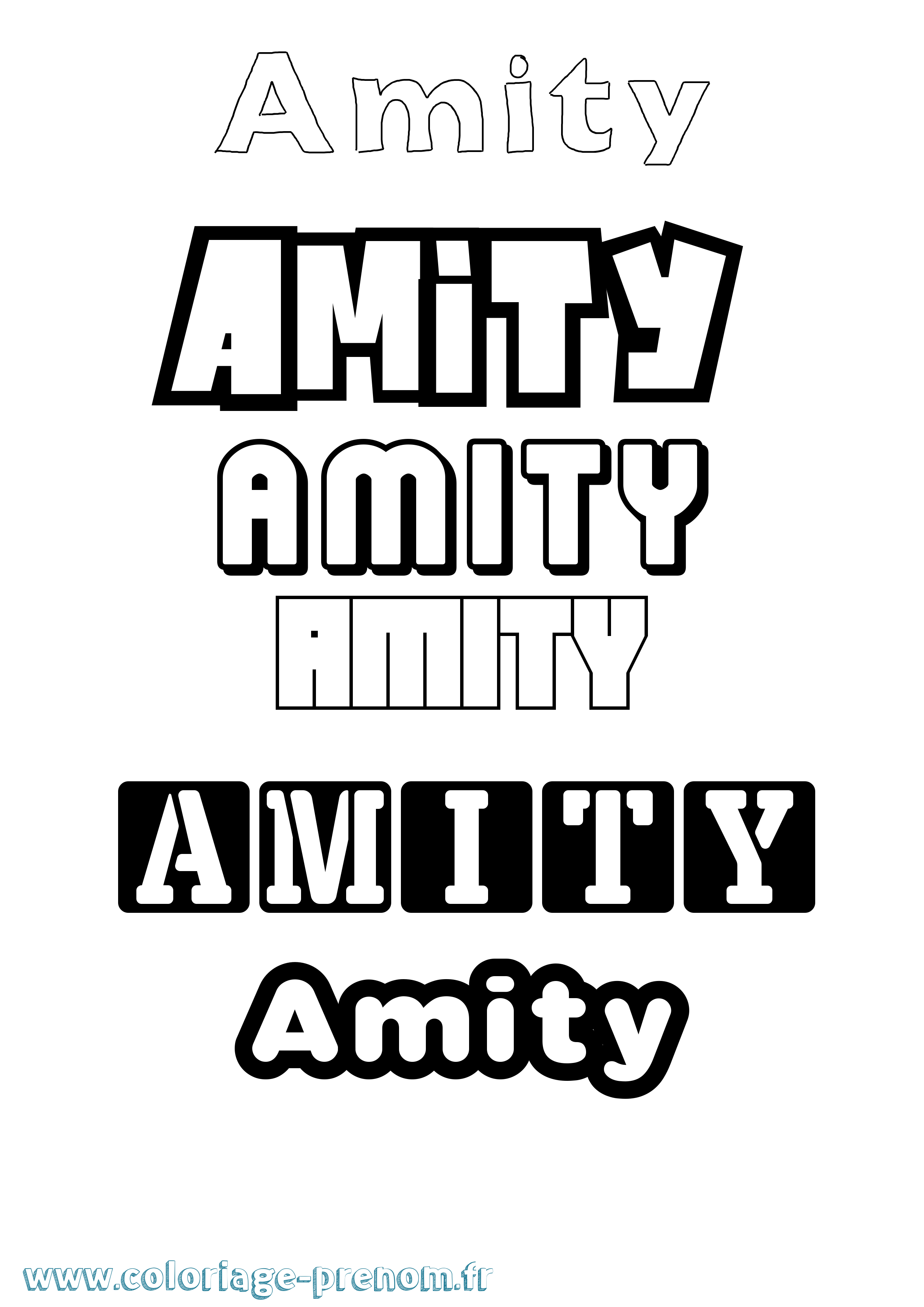 Coloriage Amity Simple Coloriage prénom Amity Simple