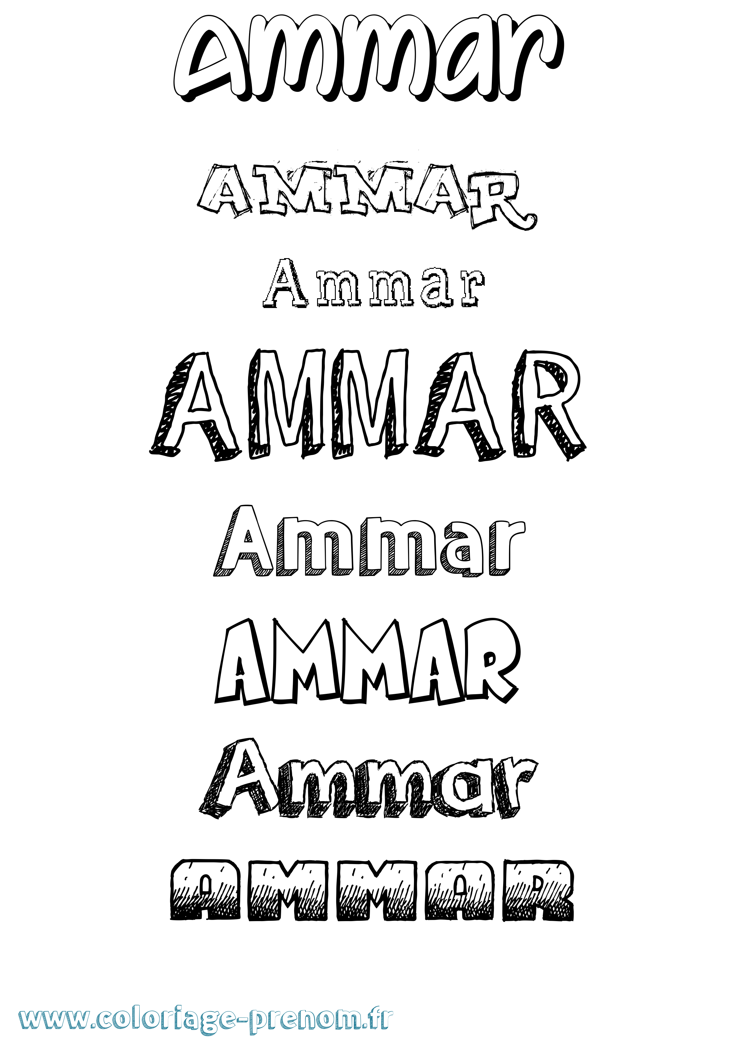 Coloriage Ammar Dessiné Coloriage prénom Ammar Dessiné