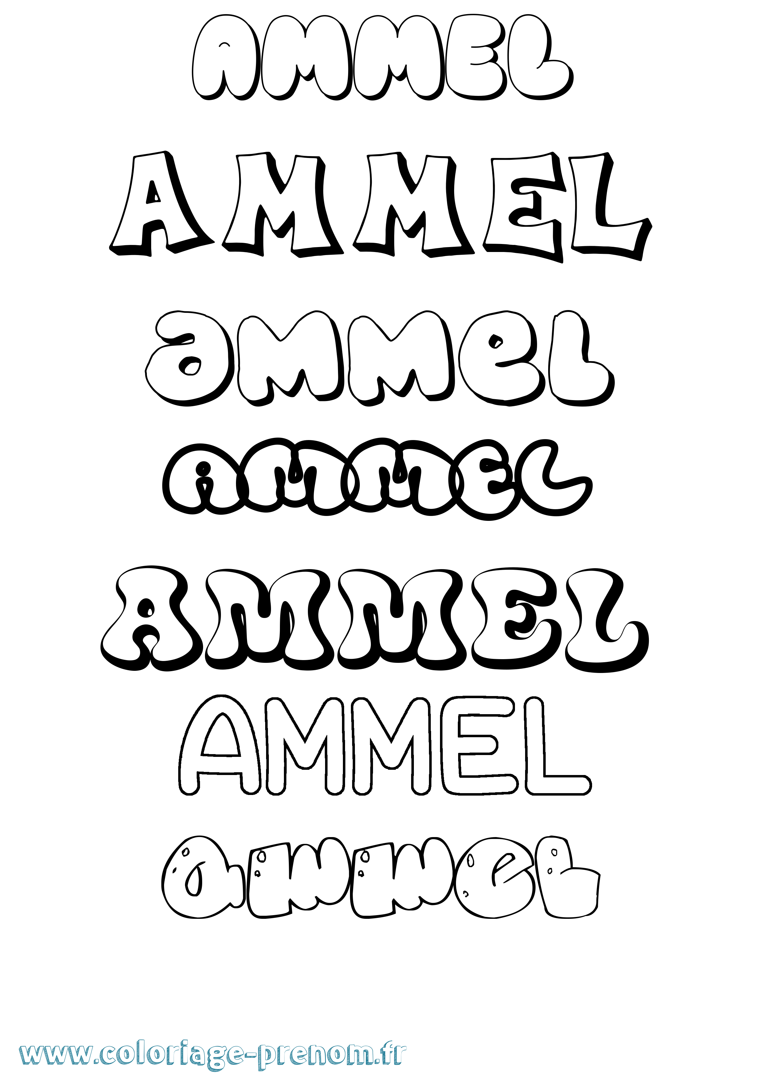 Coloriage Ammel Bubble Coloriage prénom Ammel Bubble