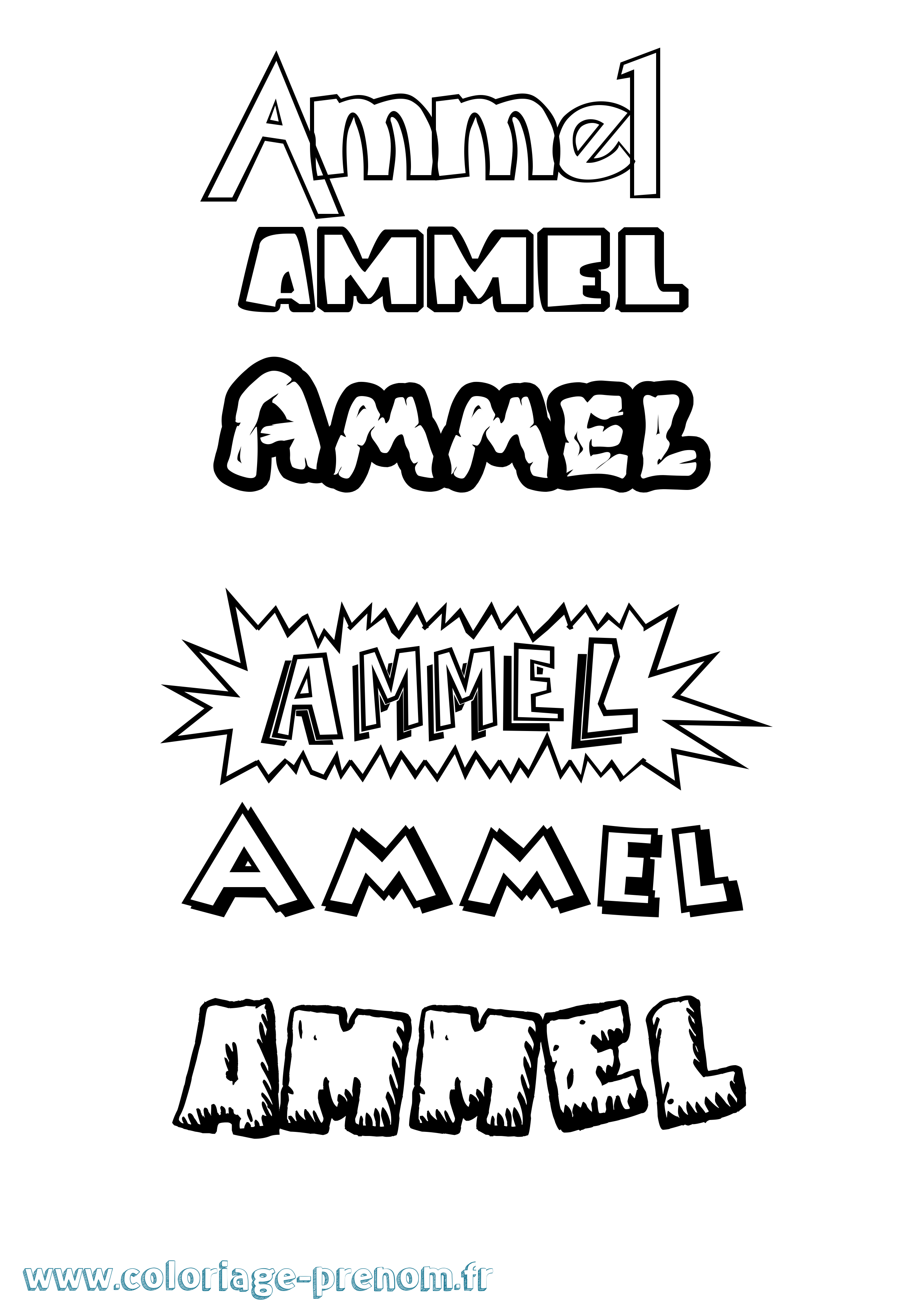 Coloriage Ammel Dessin Animé Coloriage prénom Ammel Dessin Animé