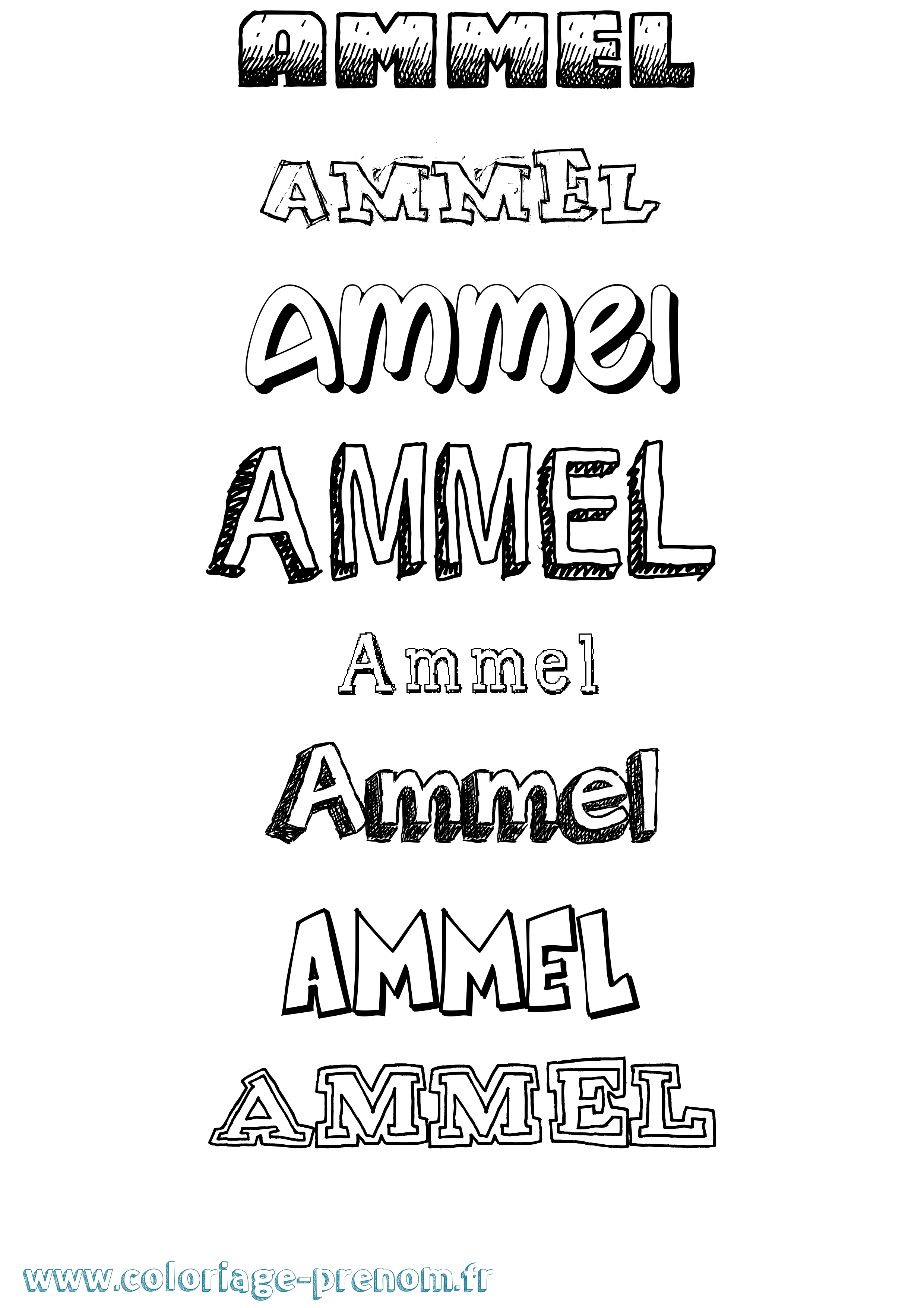 Coloriage Ammel Dessiné Coloriage prénom Ammel Dessiné