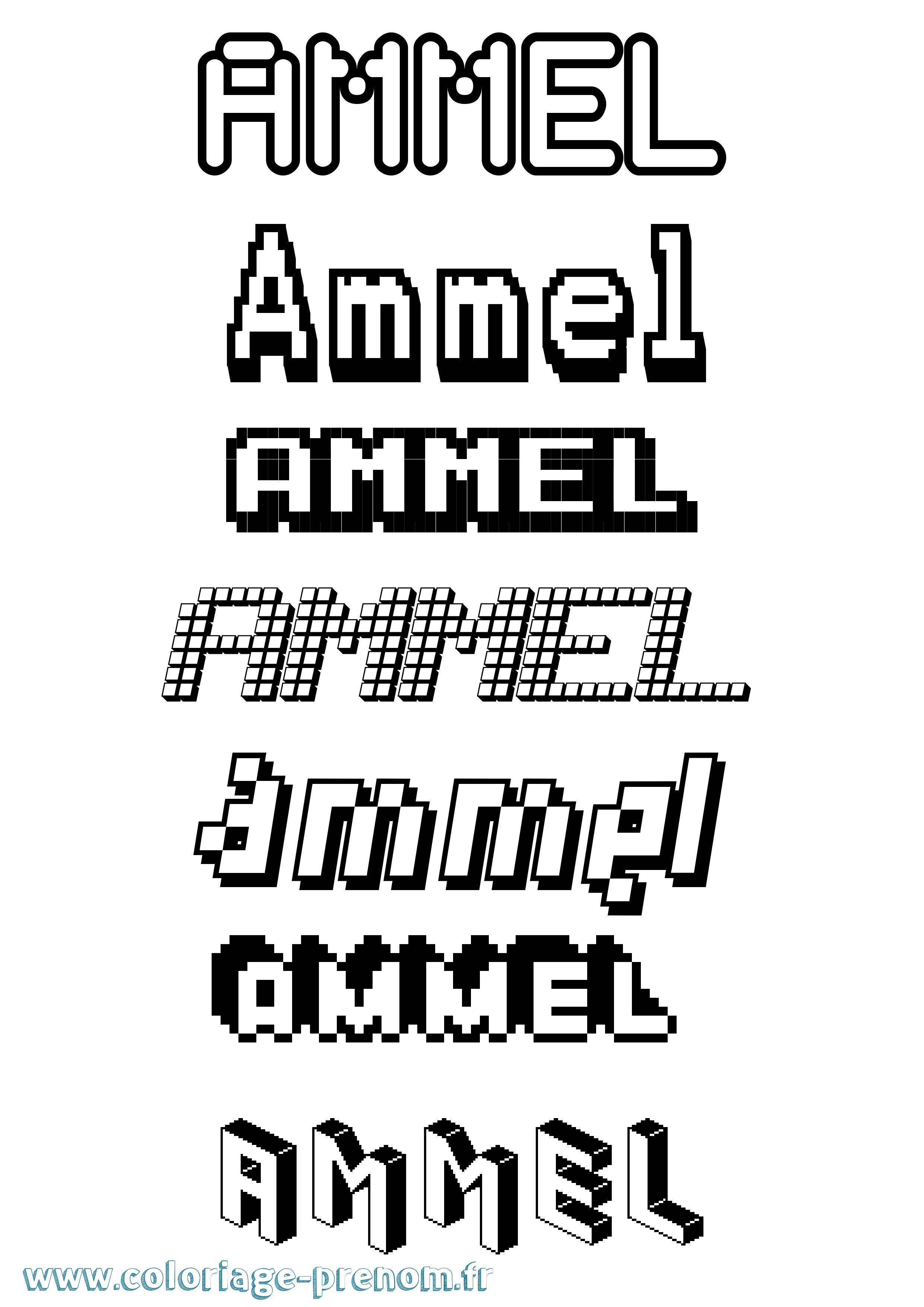 Coloriage Ammel Pixel Coloriage prénom Ammel Pixel