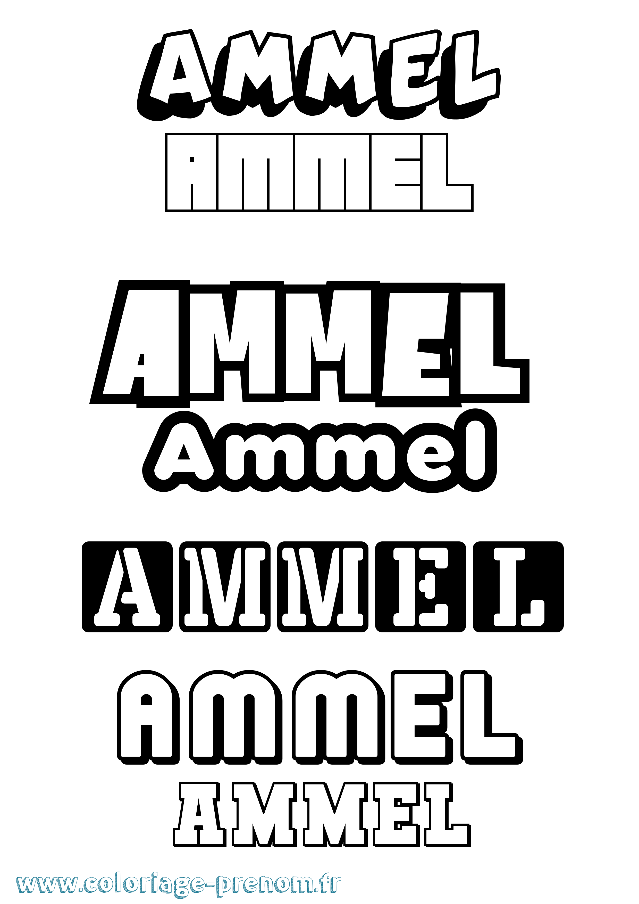 Coloriage Ammel Simple Coloriage prénom Ammel Simple