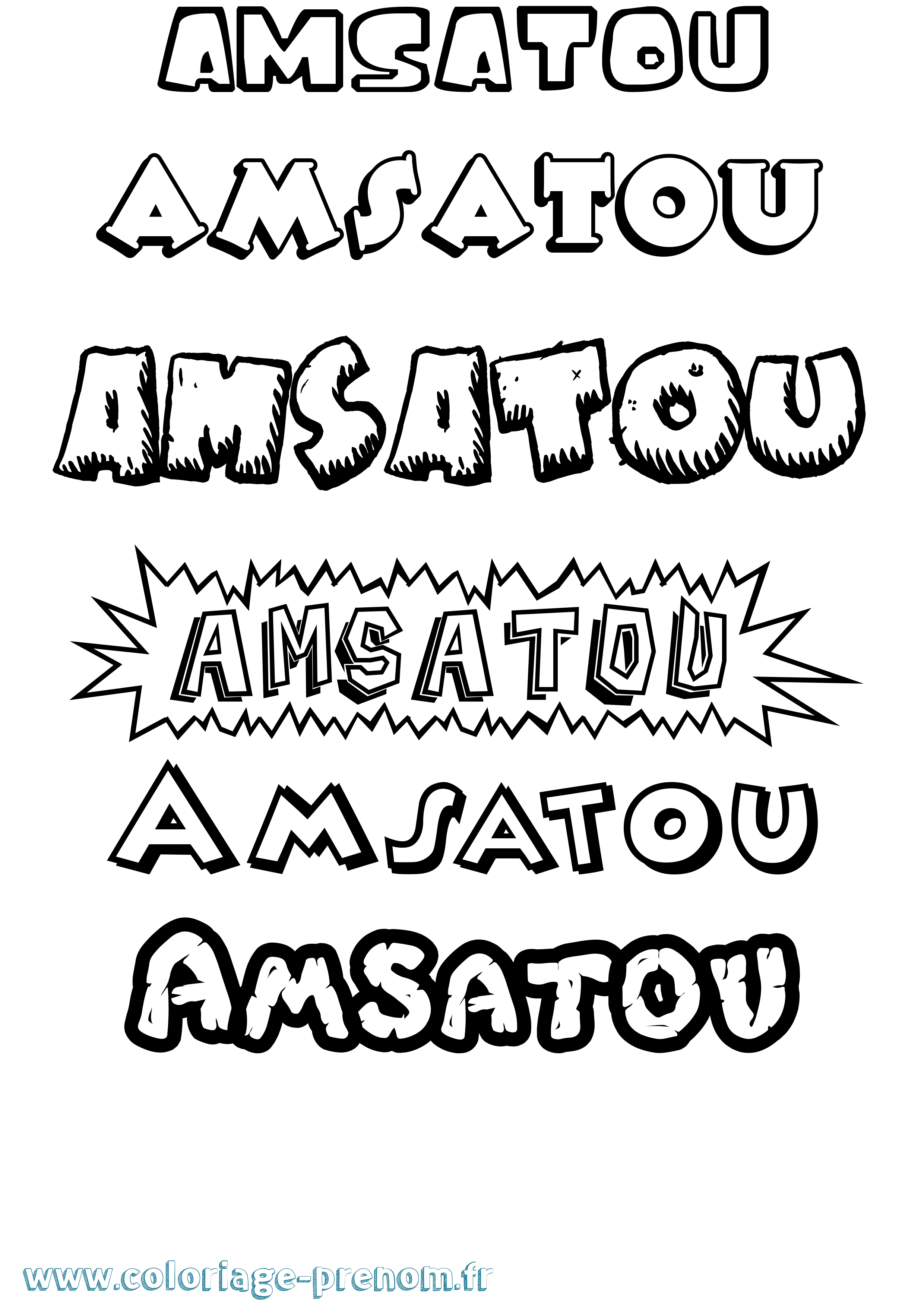 Coloriage Amsatou Dessin Animé Coloriage prénom Amsatou Dessin Animé