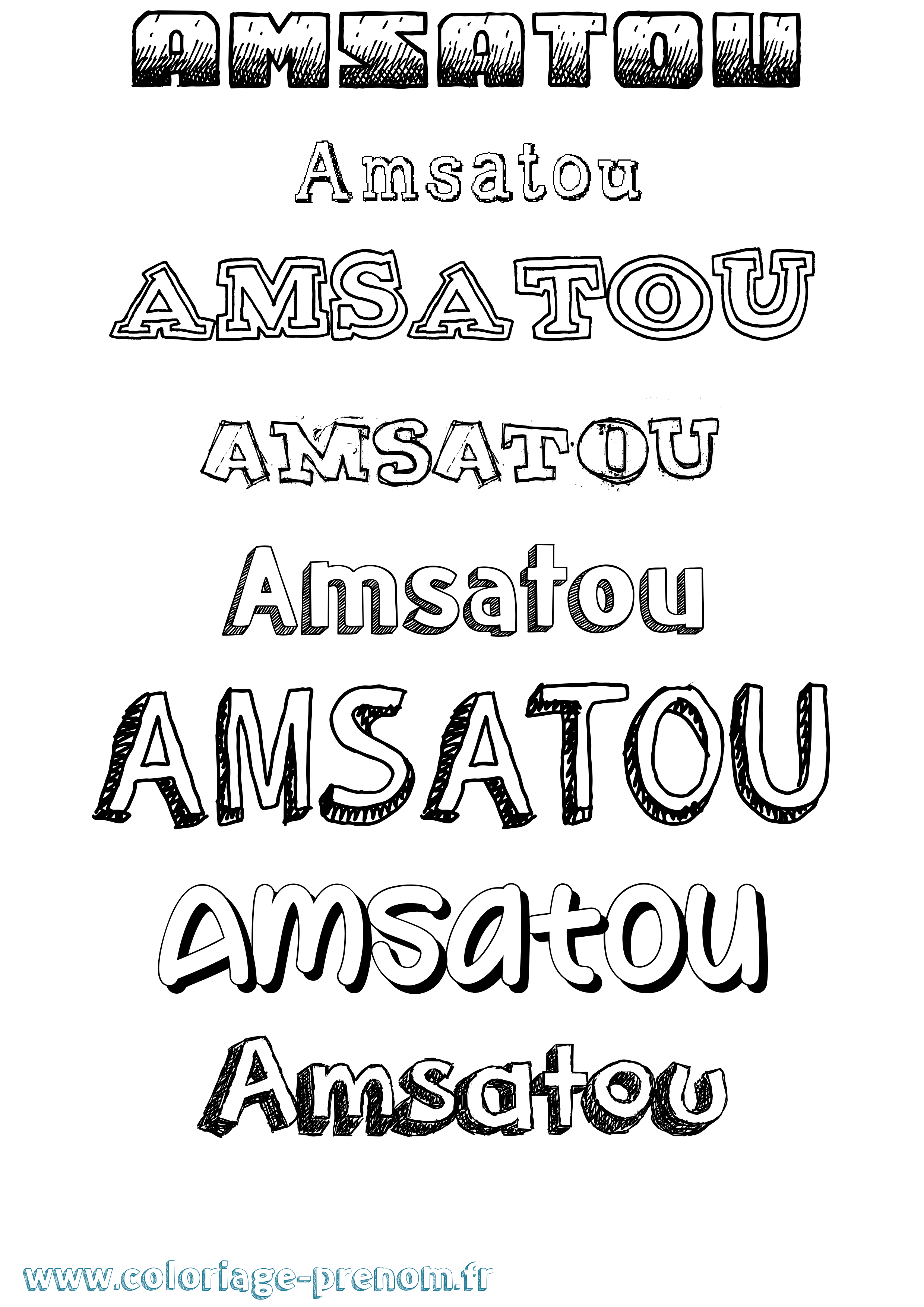Coloriage Amsatou Dessiné Coloriage prénom Amsatou Dessiné