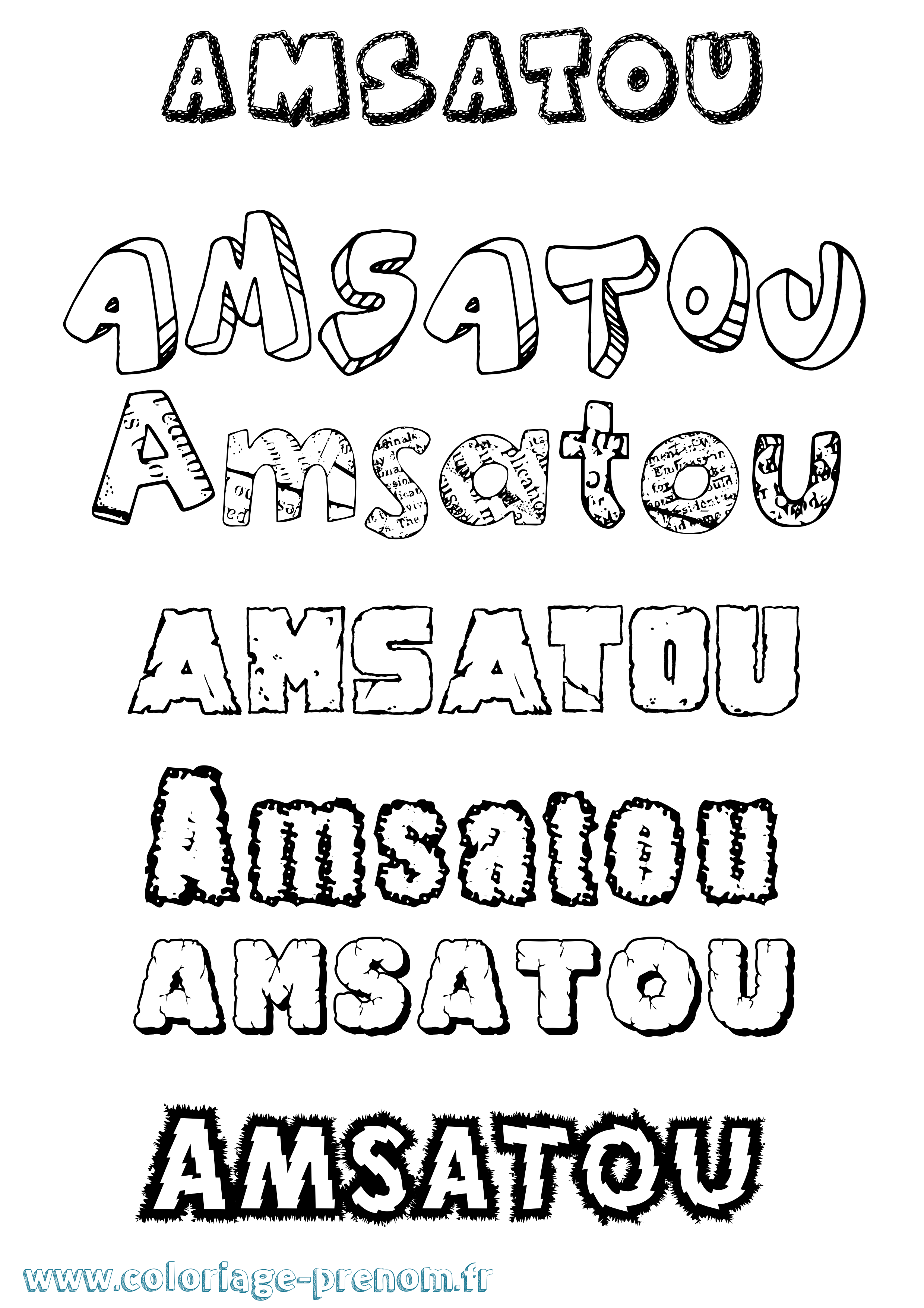 Coloriage Amsatou Destructuré Coloriage prénom Amsatou Destructuré