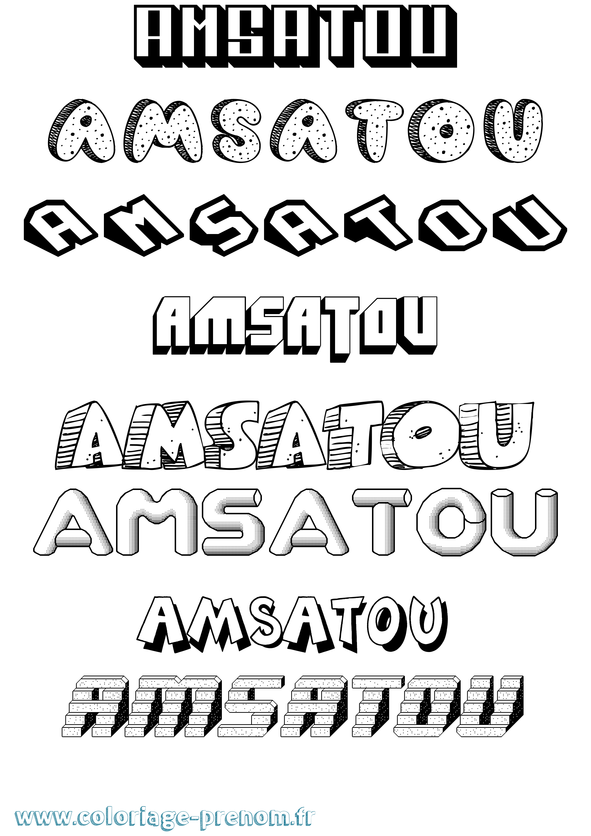 Coloriage Amsatou Effet 3D Coloriage prénom Amsatou Effet 3D