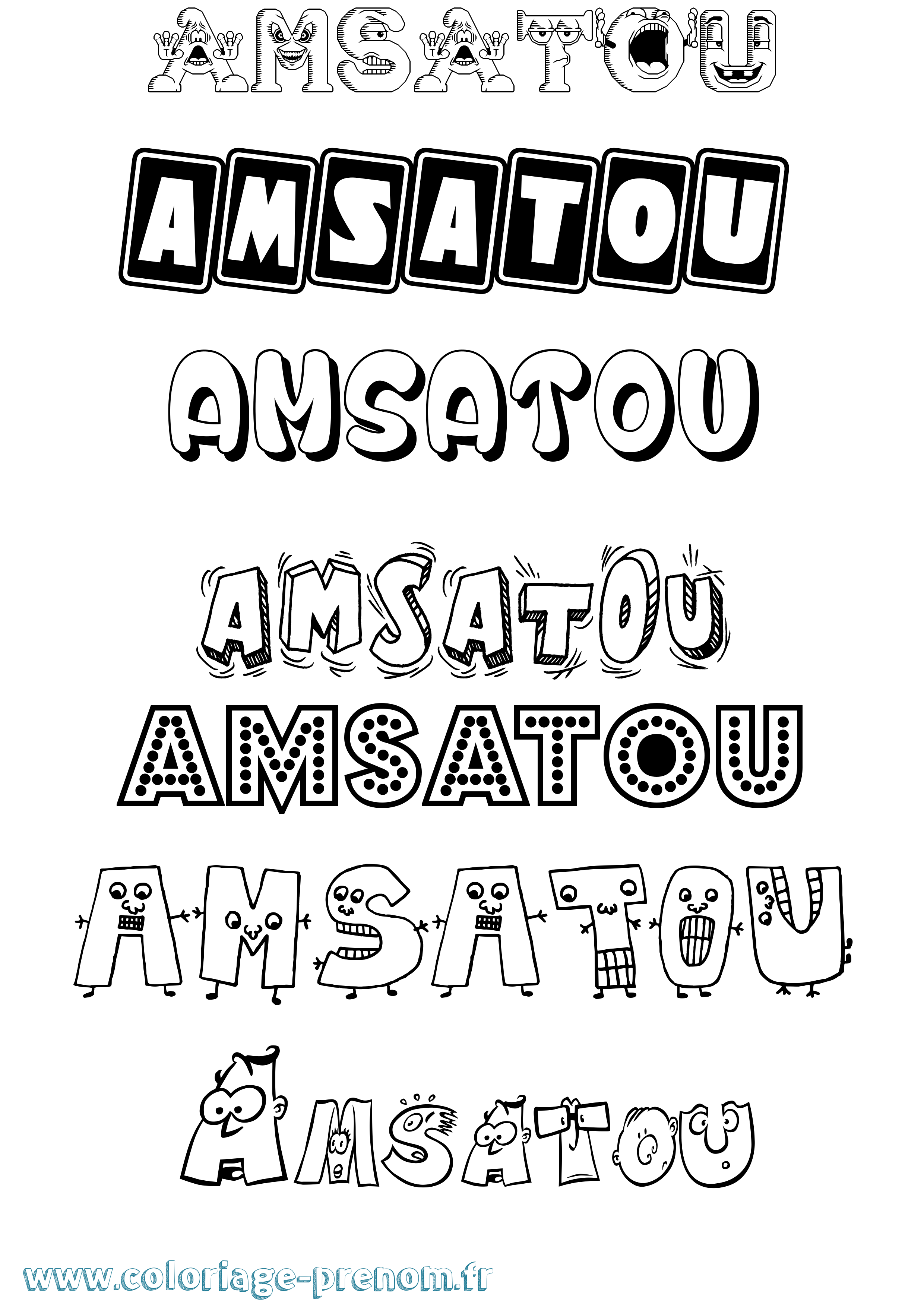 Coloriage Amsatou Fun Coloriage prénom Amsatou Fun
