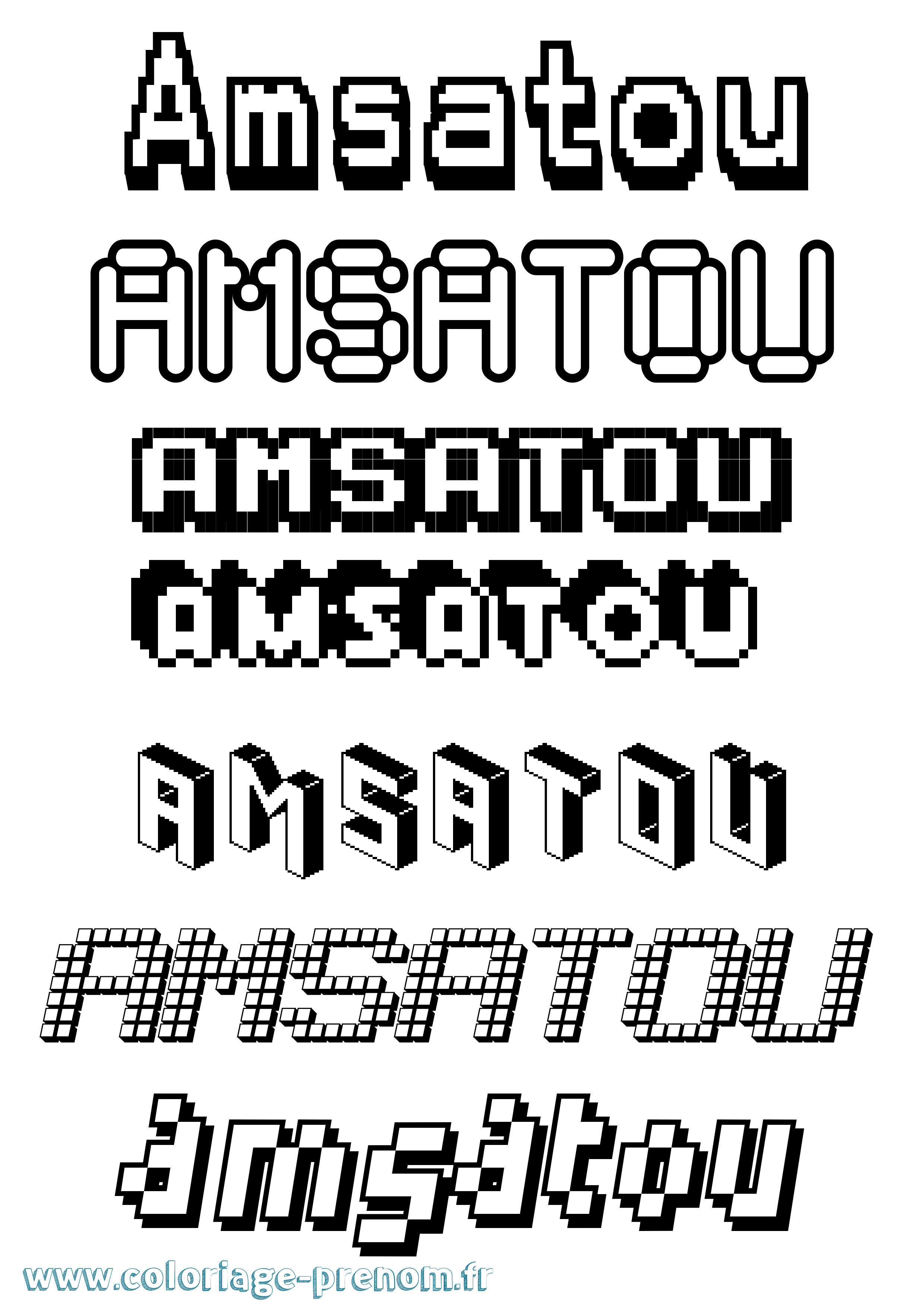 Coloriage Amsatou Pixel Coloriage prénom Amsatou Pixel