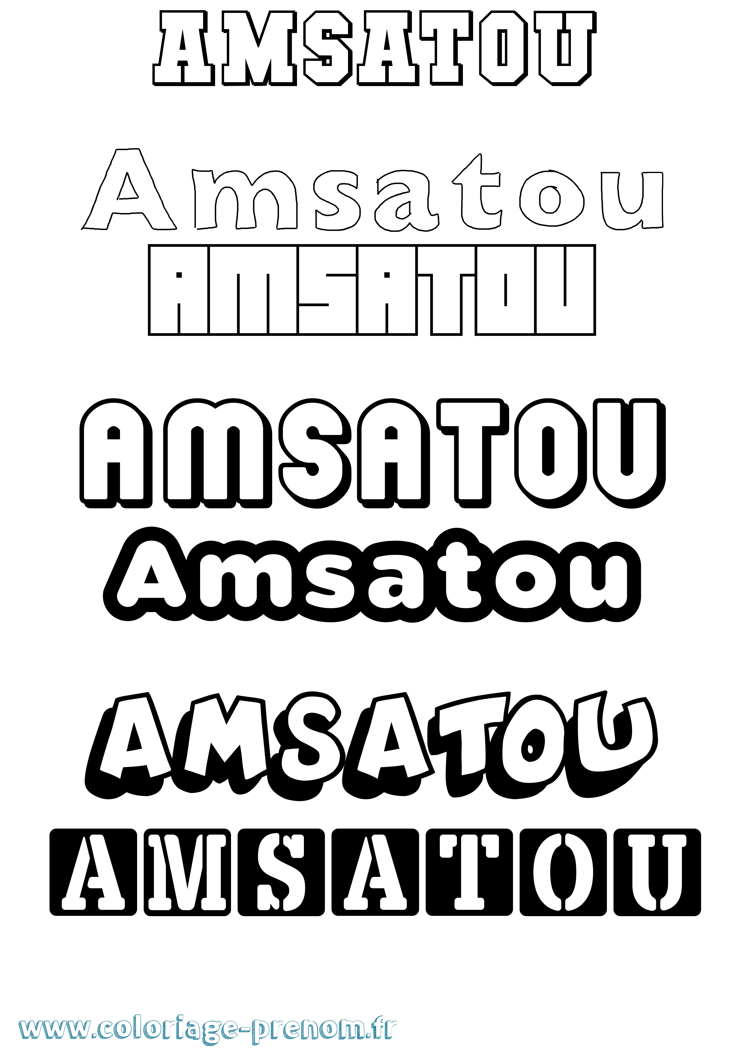 Coloriage Amsatou Simple Coloriage prénom Amsatou Simple