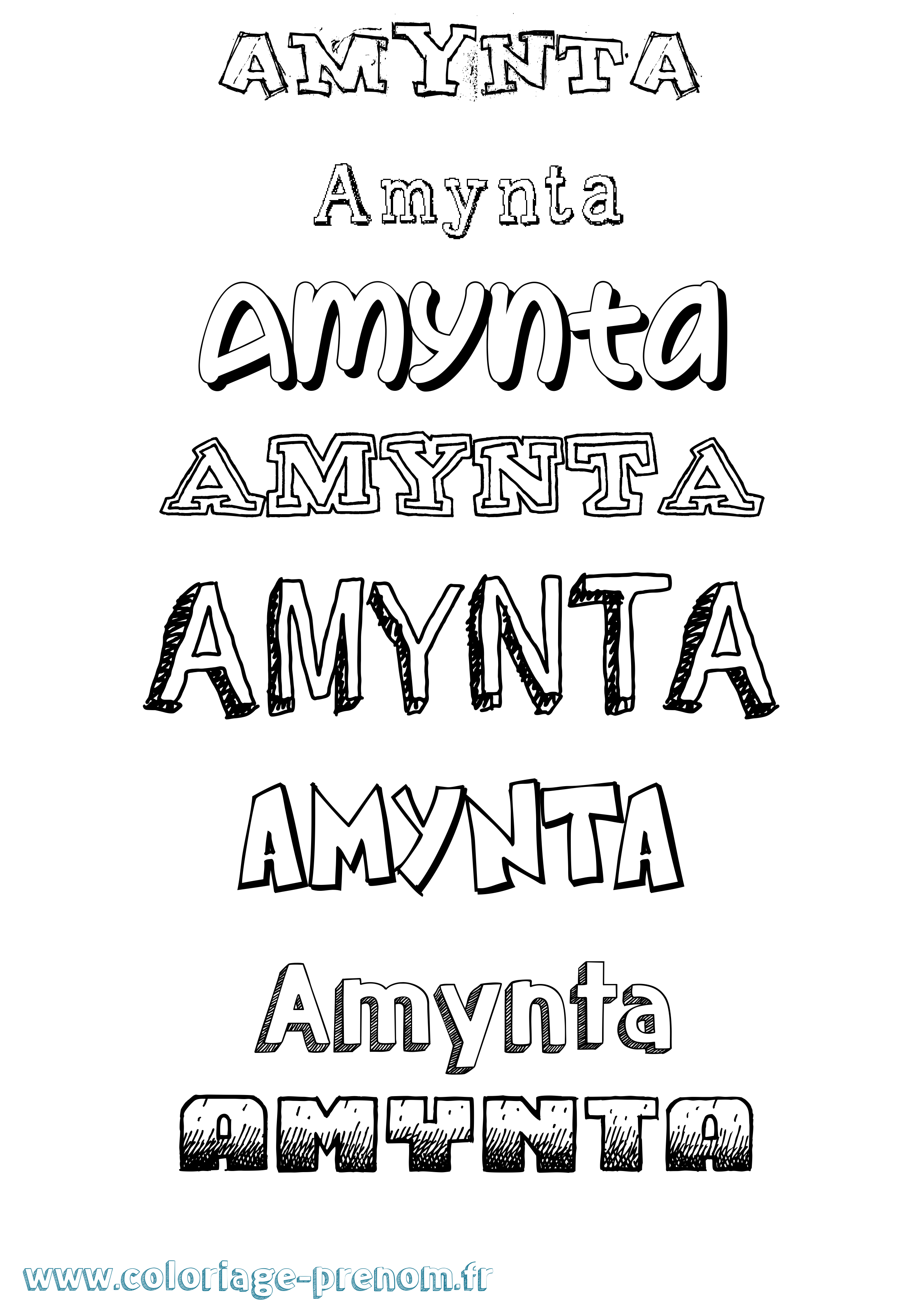 Coloriage Amynta Dessiné Coloriage prénom Amynta Dessiné