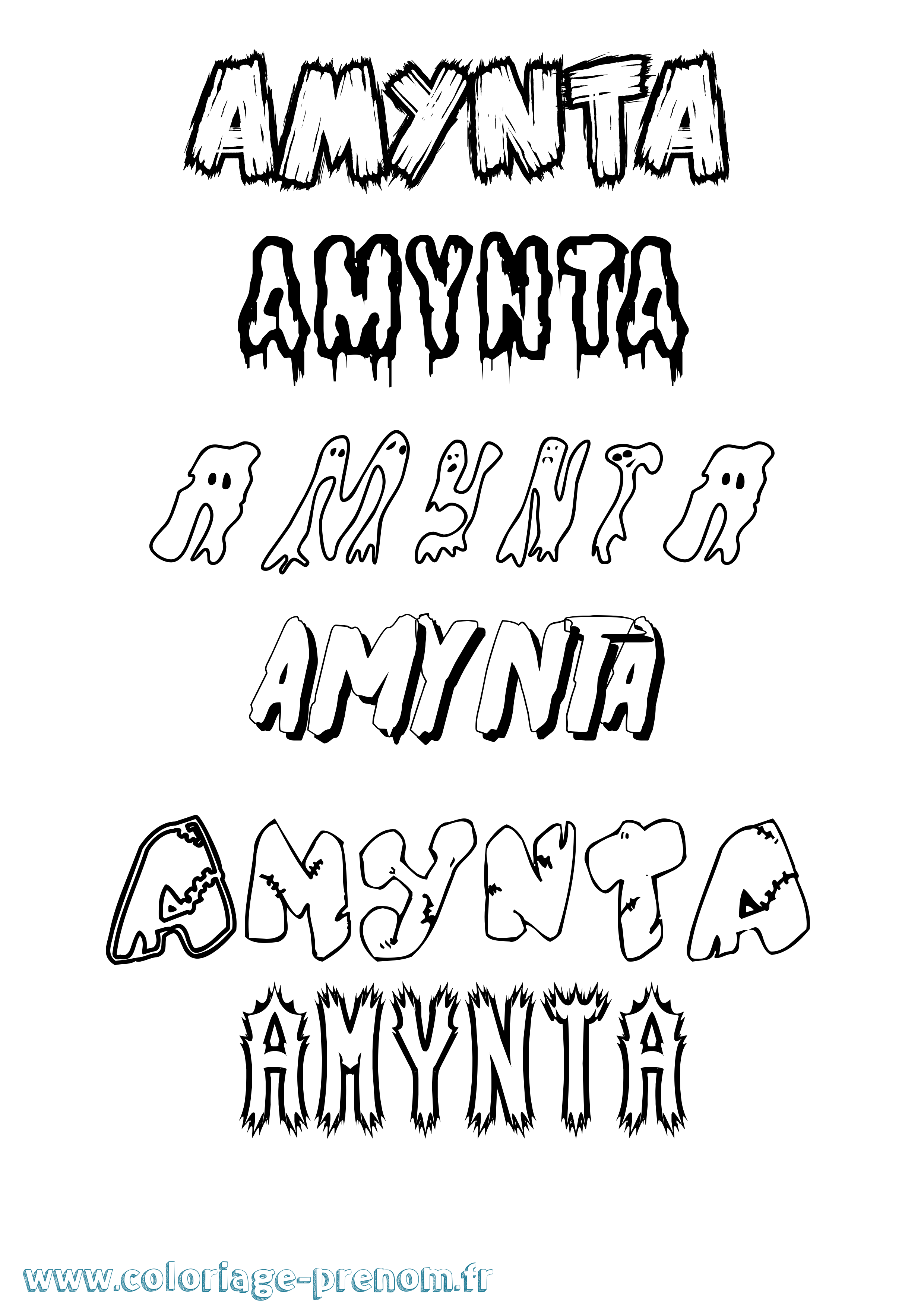 Coloriage Amynta Frisson Coloriage prénom Amynta Frisson