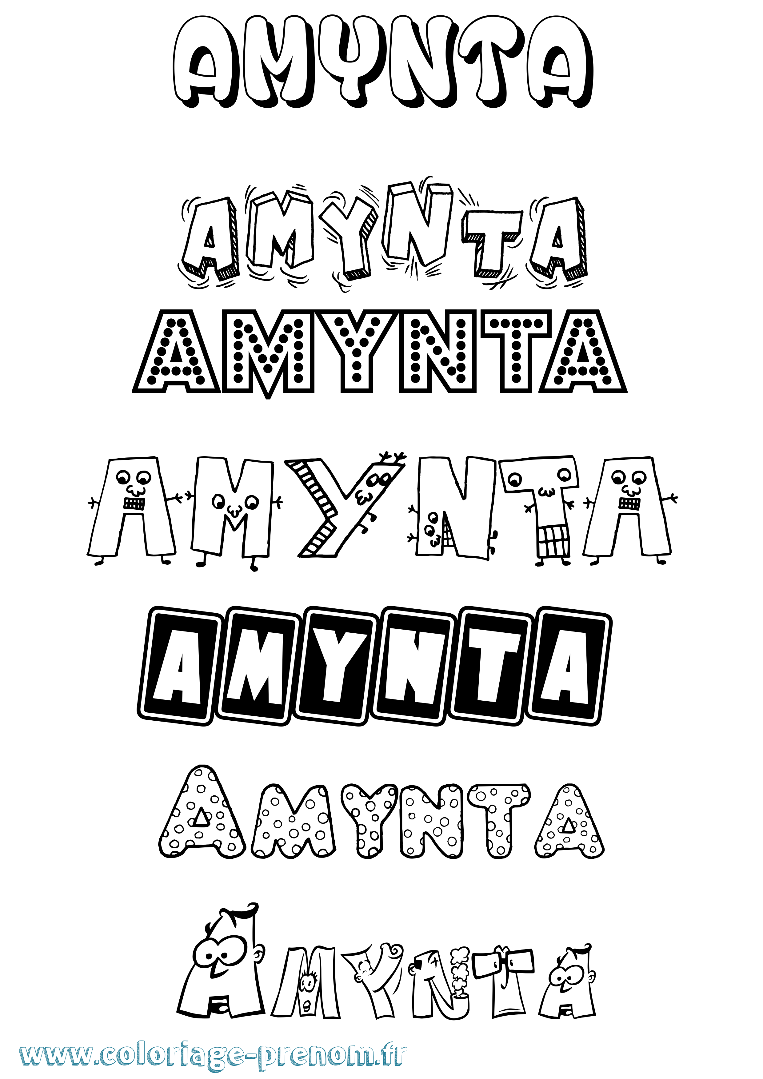 Coloriage Amynta Fun Coloriage prénom Amynta Fun