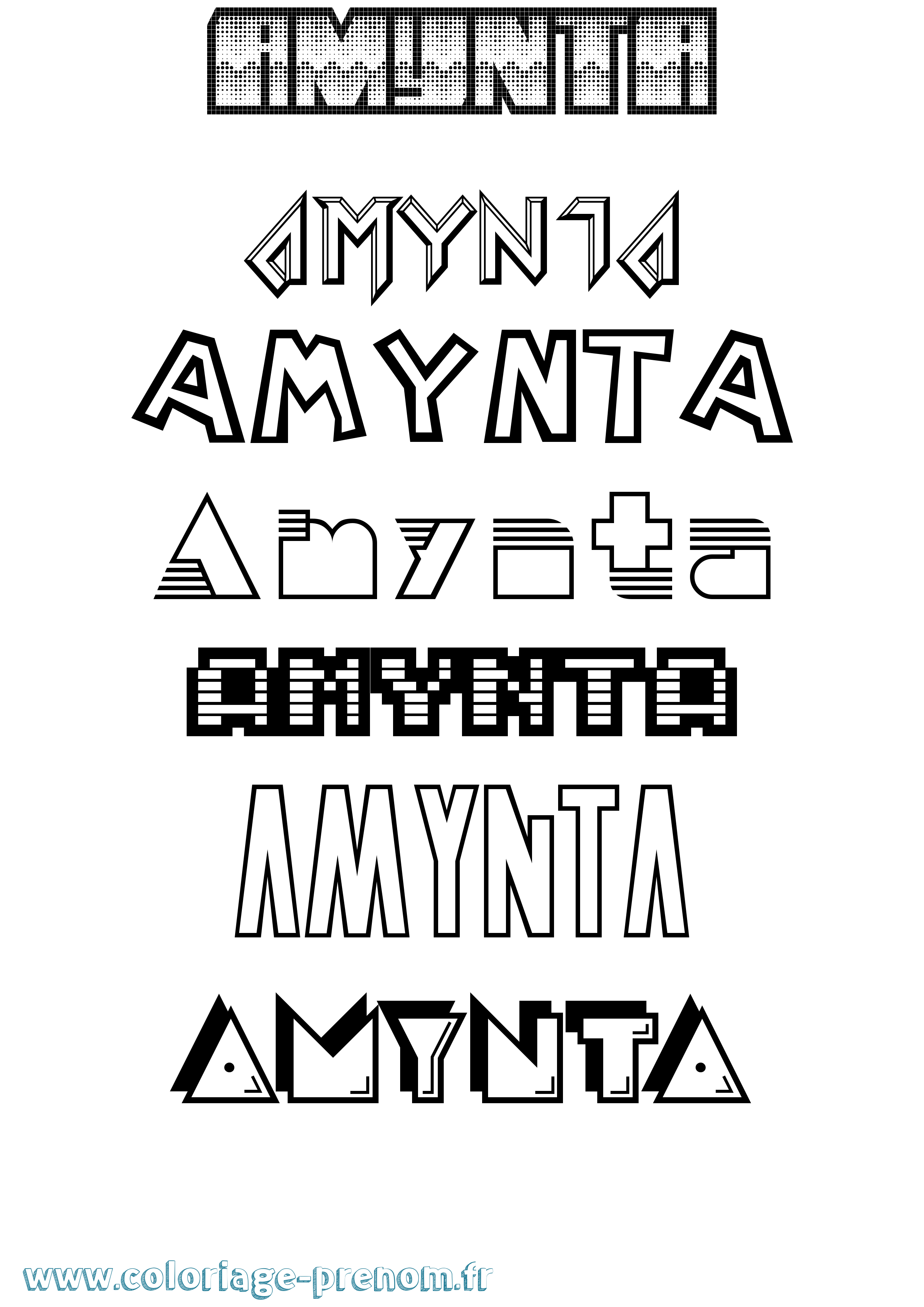 Coloriage Amynta Jeux Vidéos Coloriage prénom Amynta Jeux Vidéos