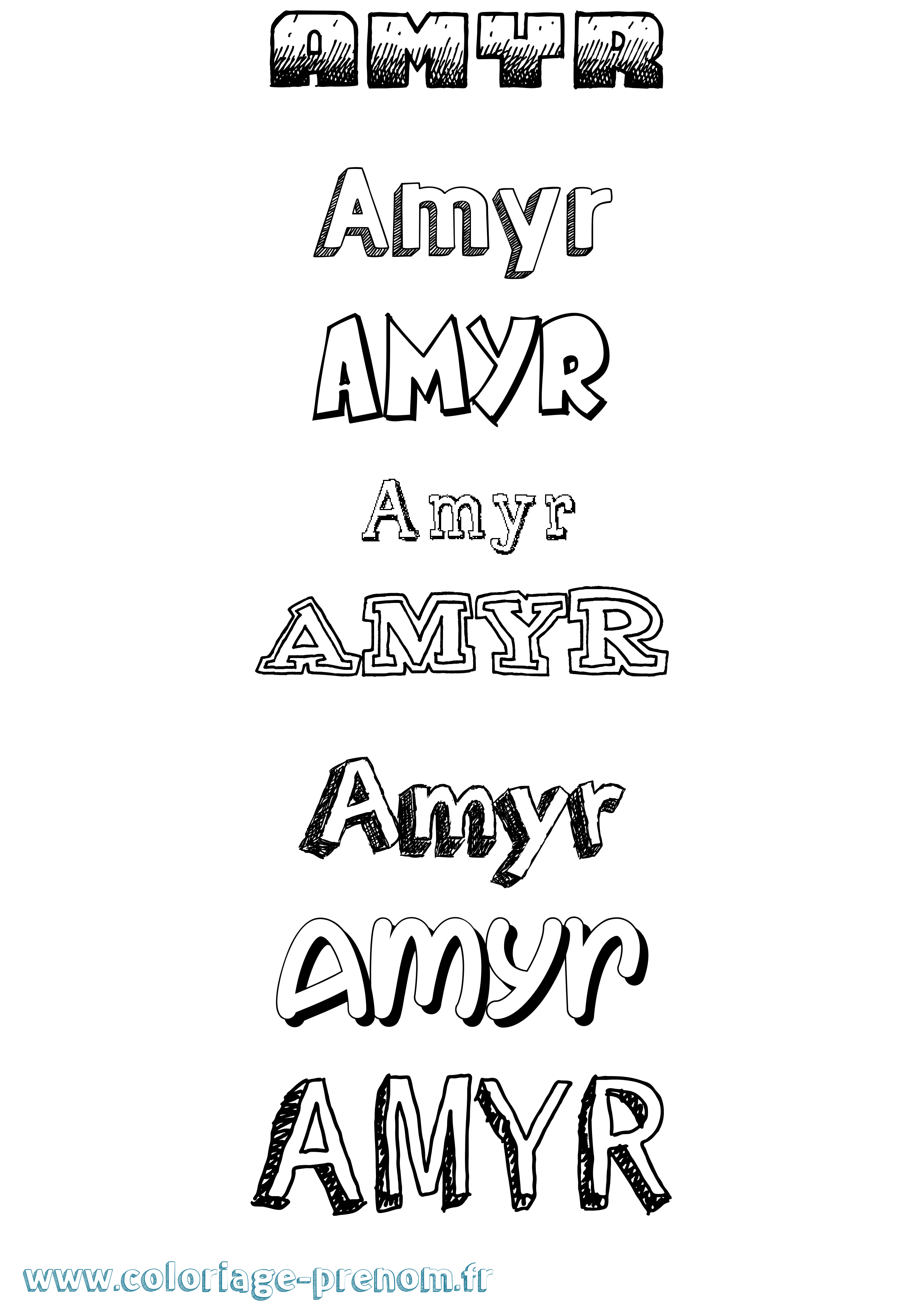 Coloriage Amyr Dessiné Coloriage prénom Amyr Dessiné