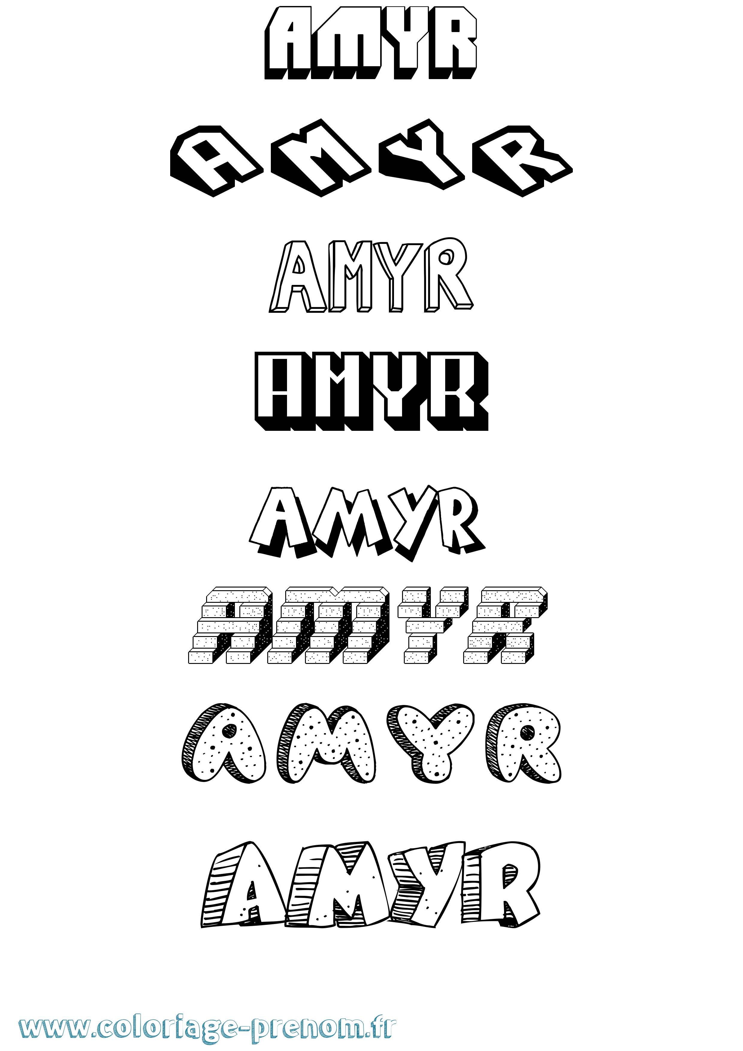 Coloriage Amyr Effet 3D Coloriage prénom Amyr Effet 3D