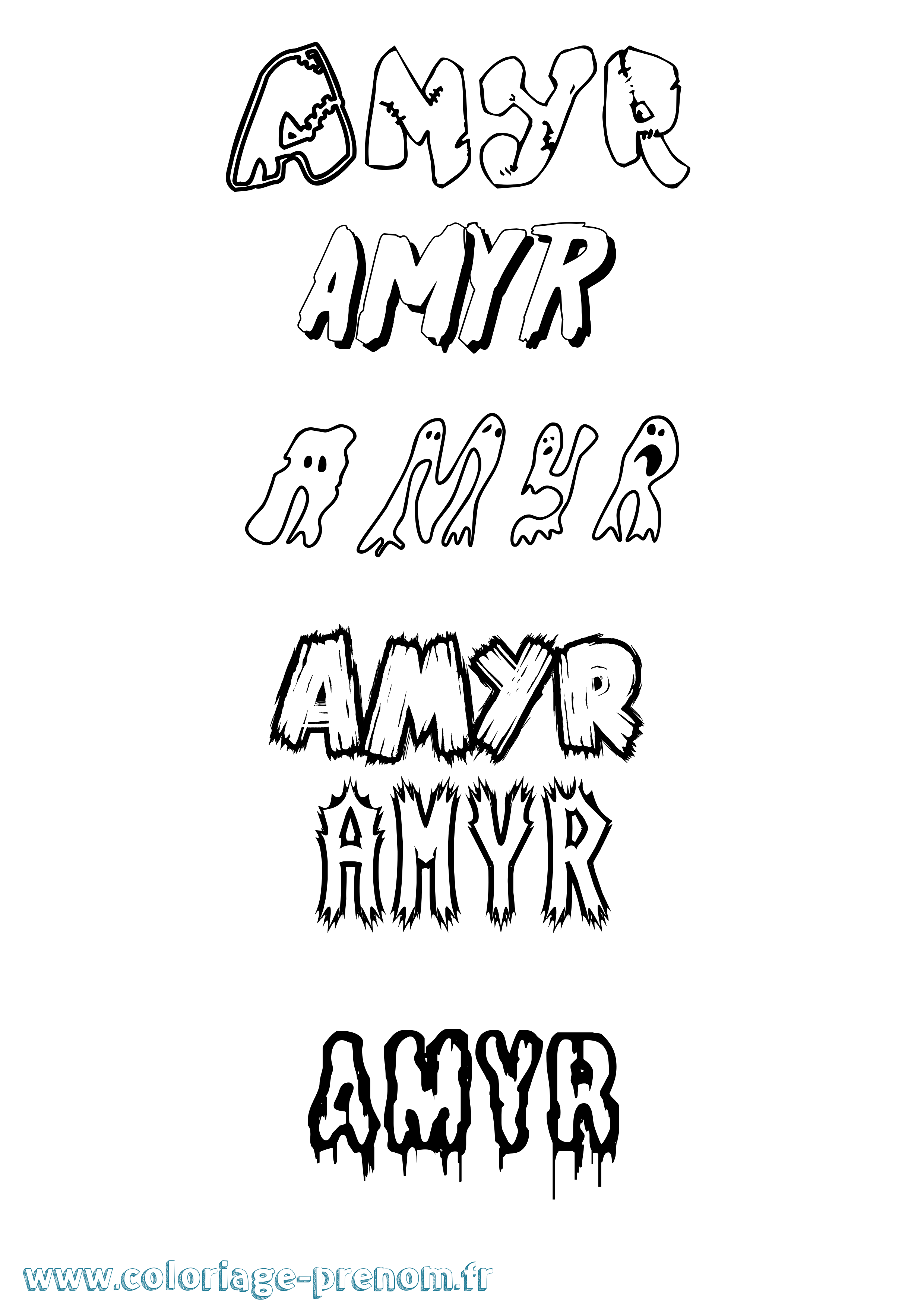 Coloriage Amyr Frisson Coloriage prénom Amyr Frisson