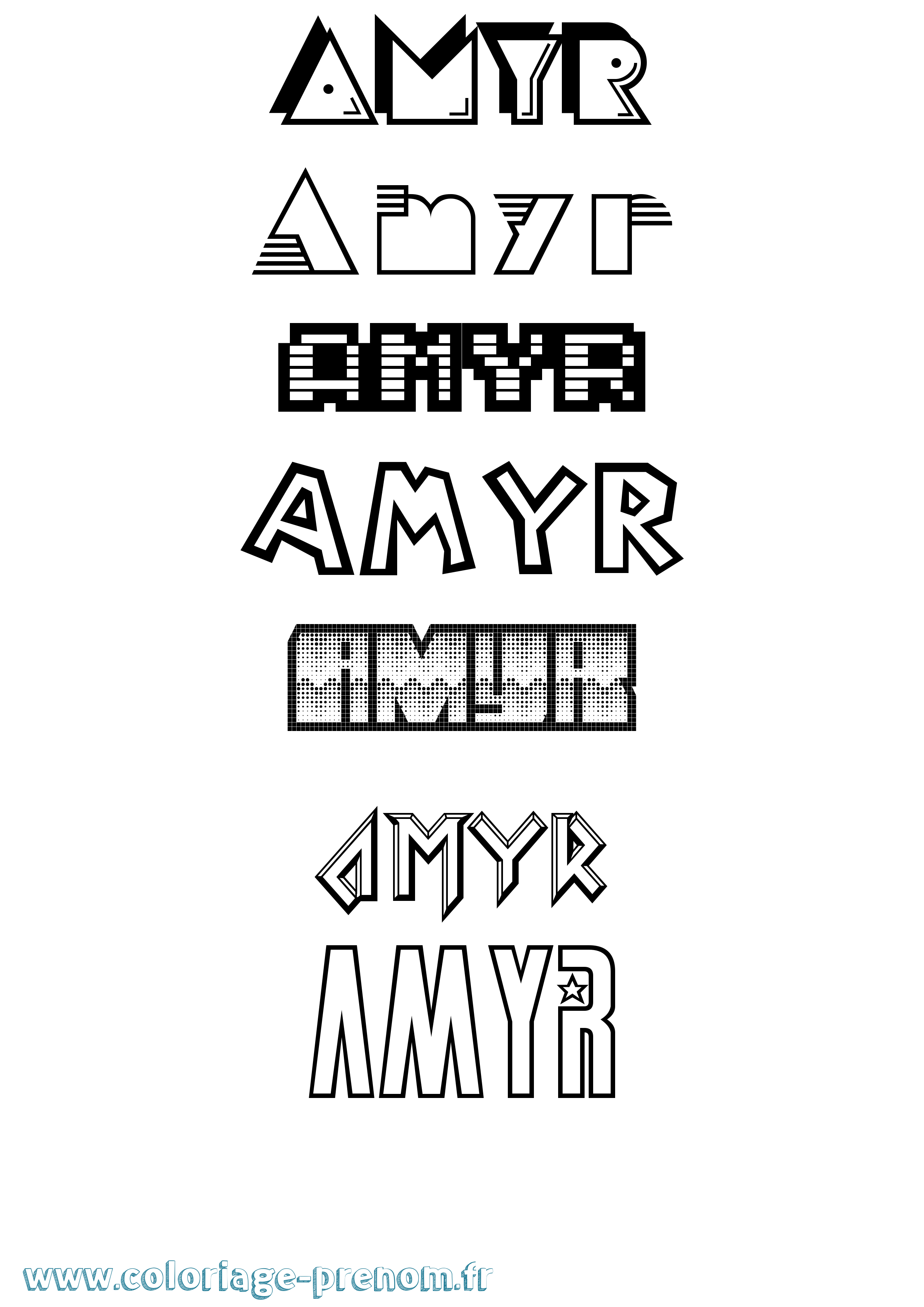Coloriage Amyr Jeux Vidéos Coloriage prénom Amyr Jeux Vidéos