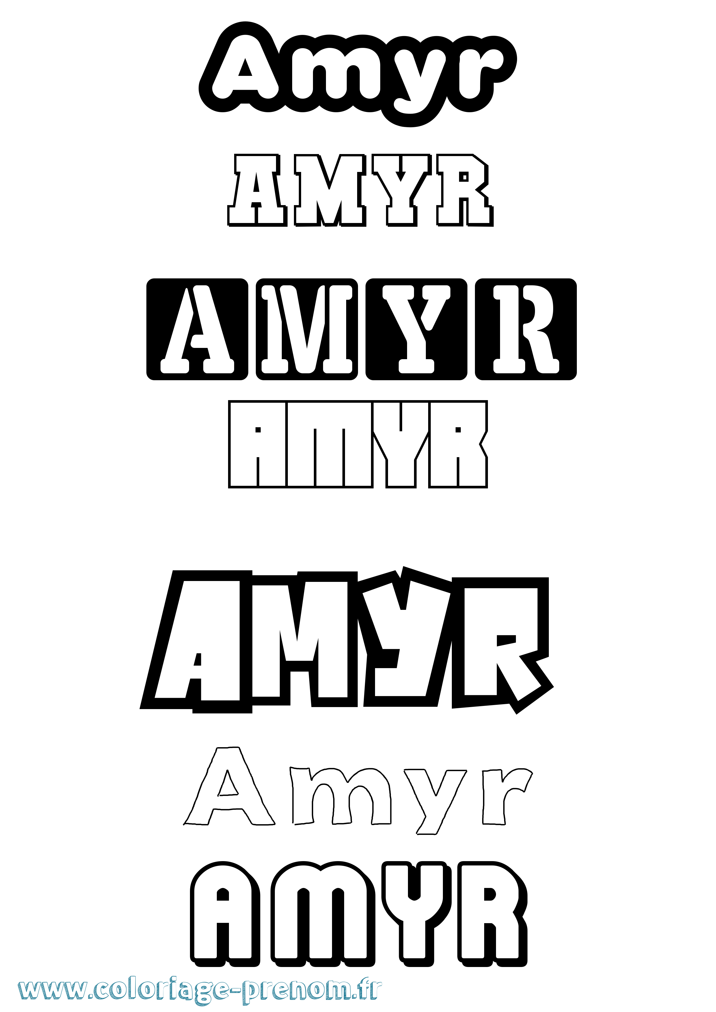 Coloriage Amyr Simple Coloriage prénom Amyr Simple