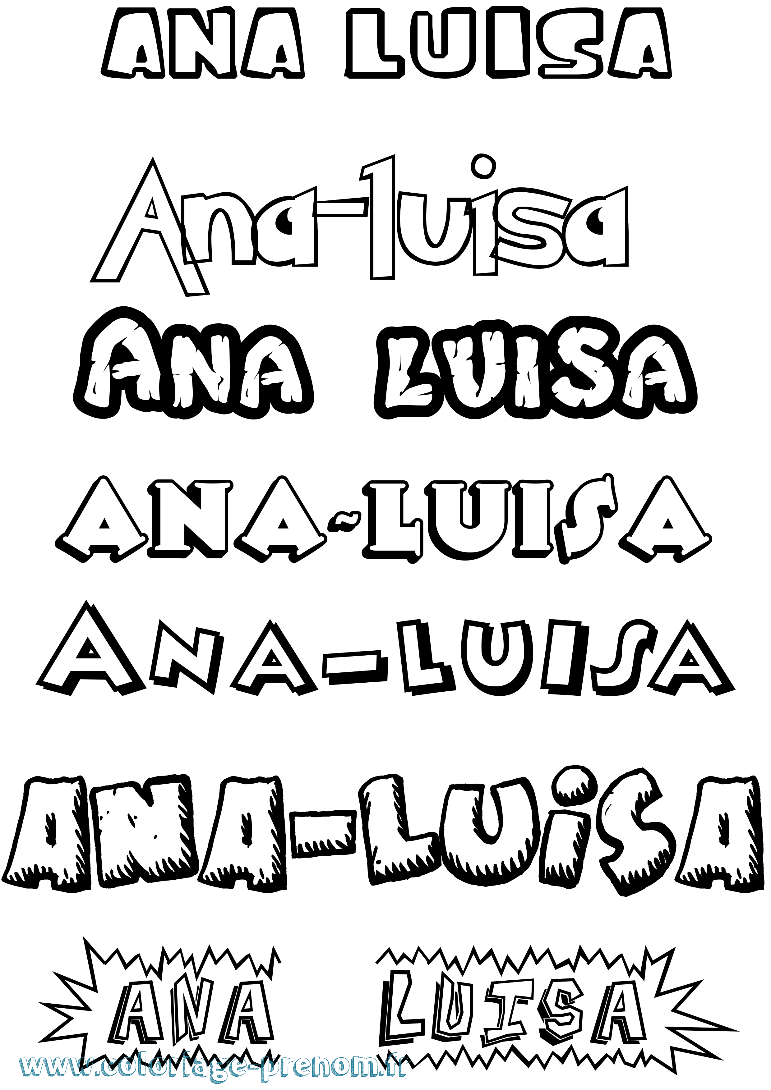 Coloriage Ana-Luisa Dessin Animé Coloriage prénom Ana-Luisa Dessin Animé