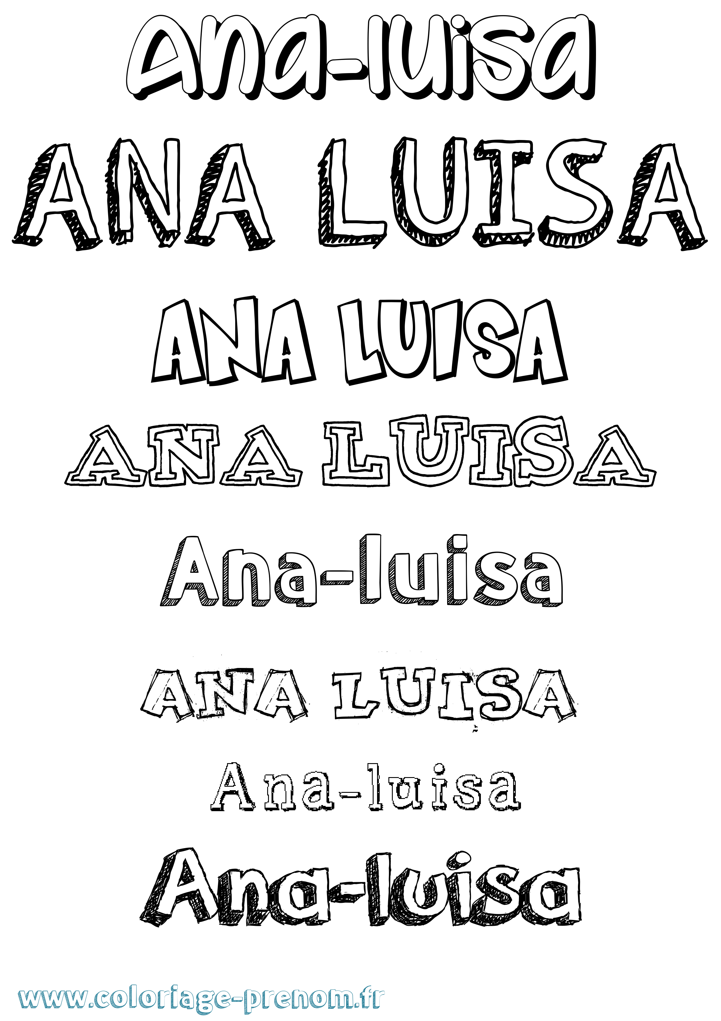 Coloriage Ana-Luisa Dessiné Coloriage prénom Ana-Luisa Dessiné