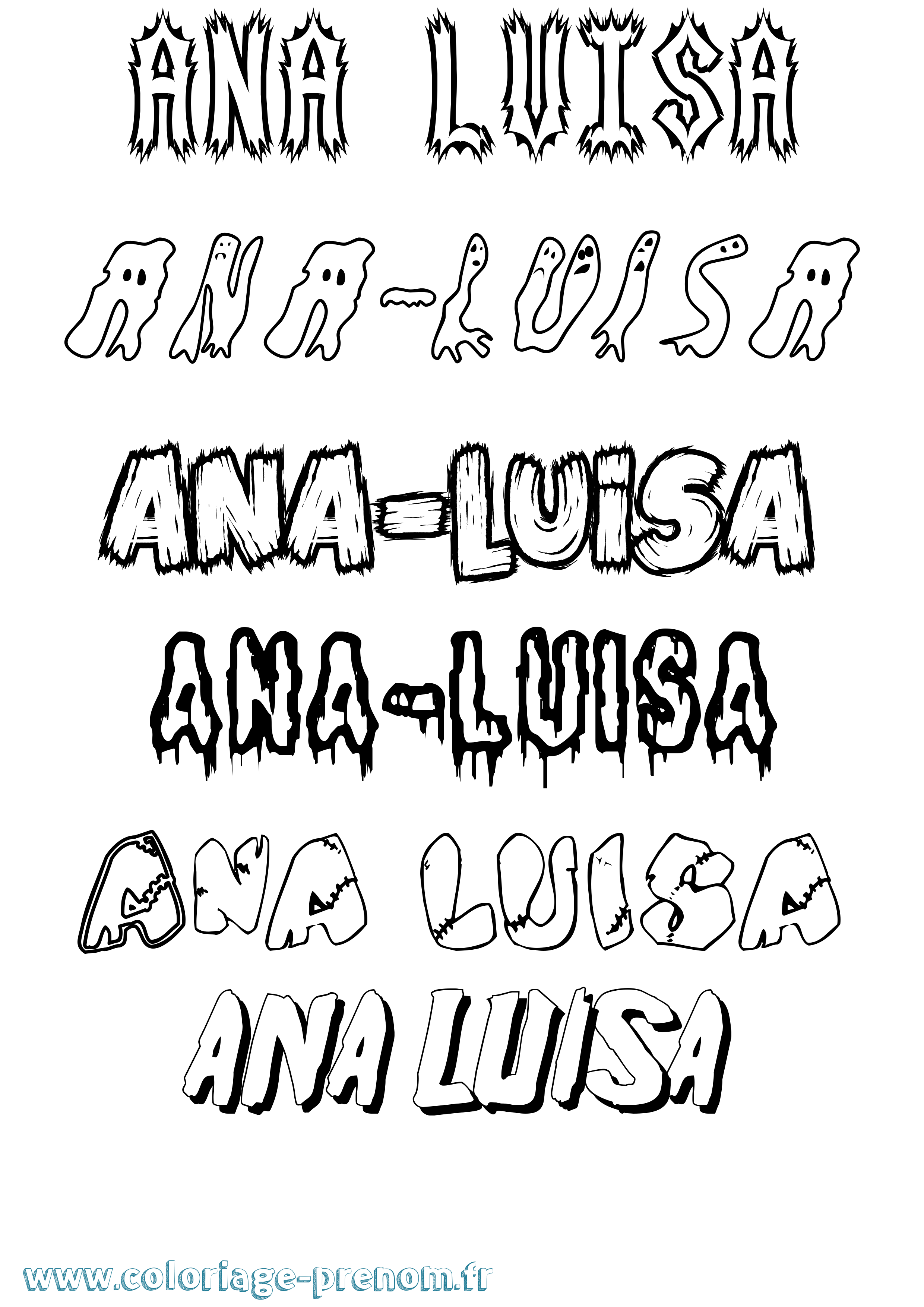 Coloriage Ana-Luisa Frisson Coloriage prénom Ana-Luisa Frisson