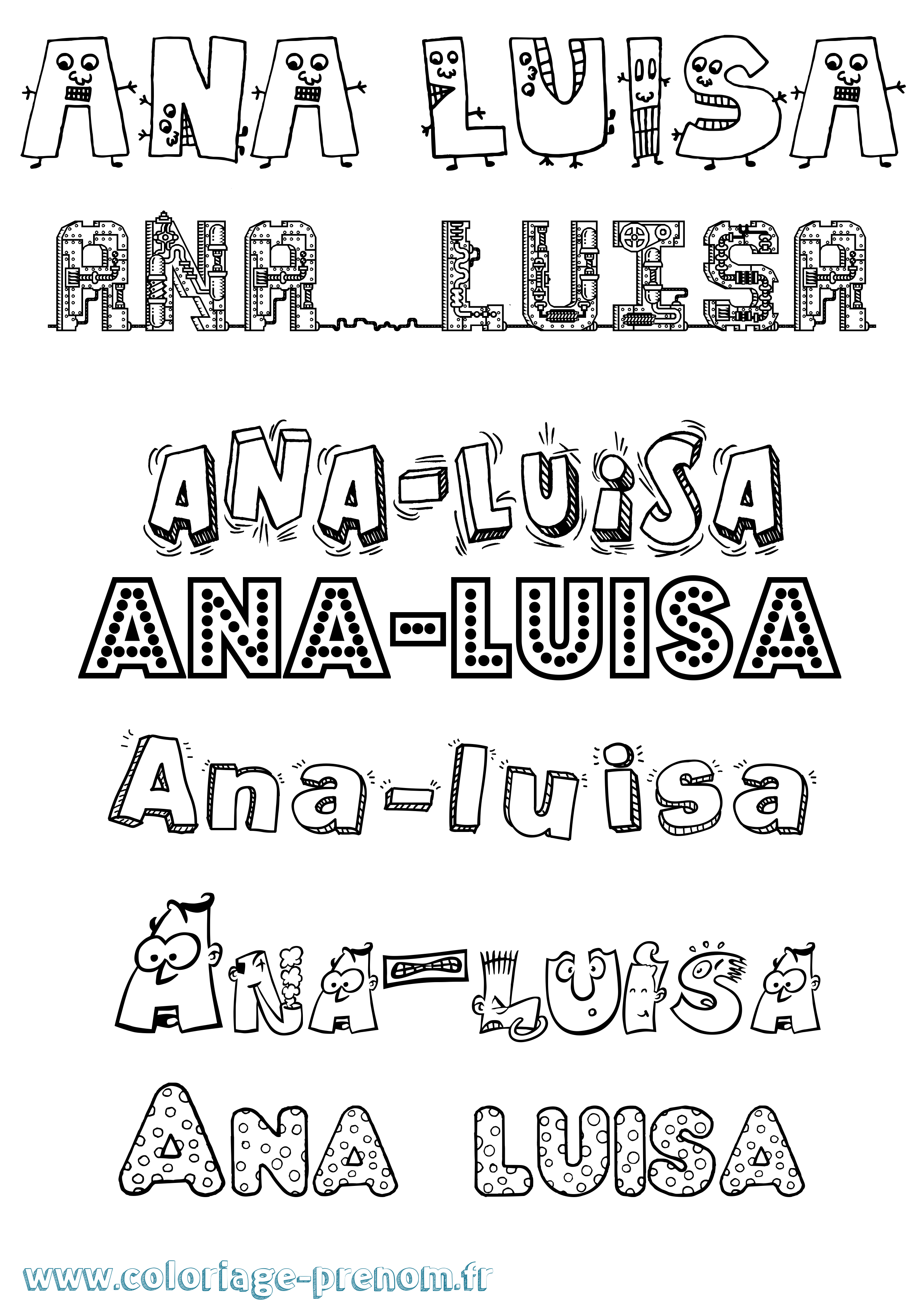 Coloriage Ana-Luisa Fun Coloriage prénom Ana-Luisa Fun