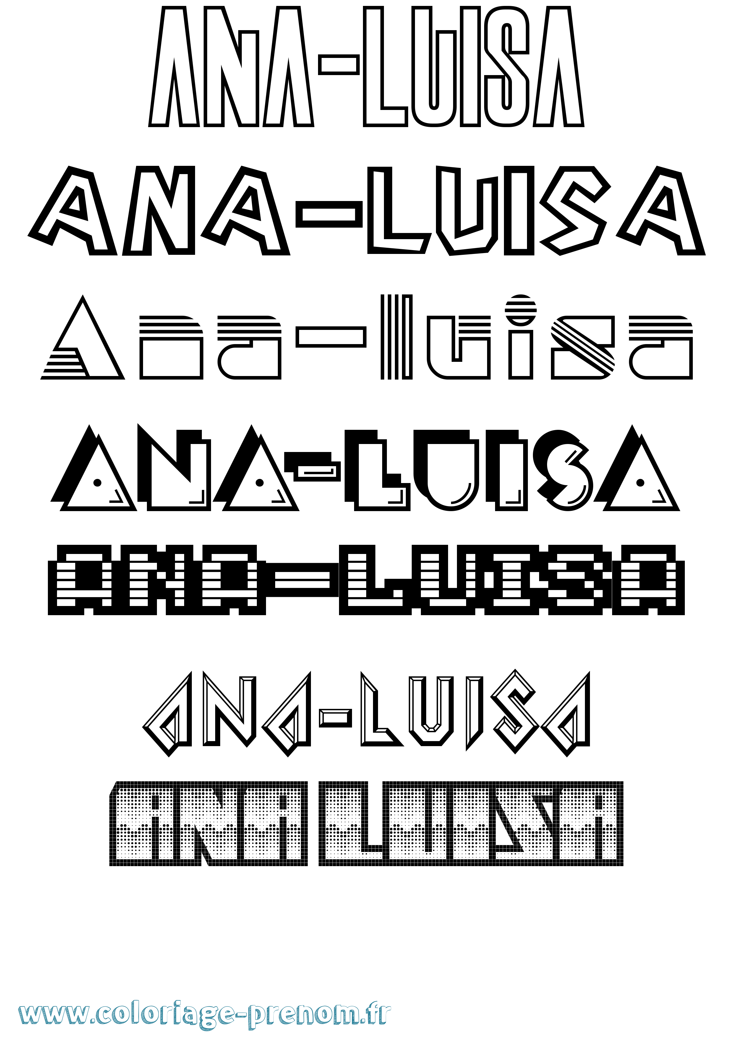 Coloriage Ana-Luisa Jeux Vidéos Coloriage prénom Ana-Luisa Jeux Vidéos