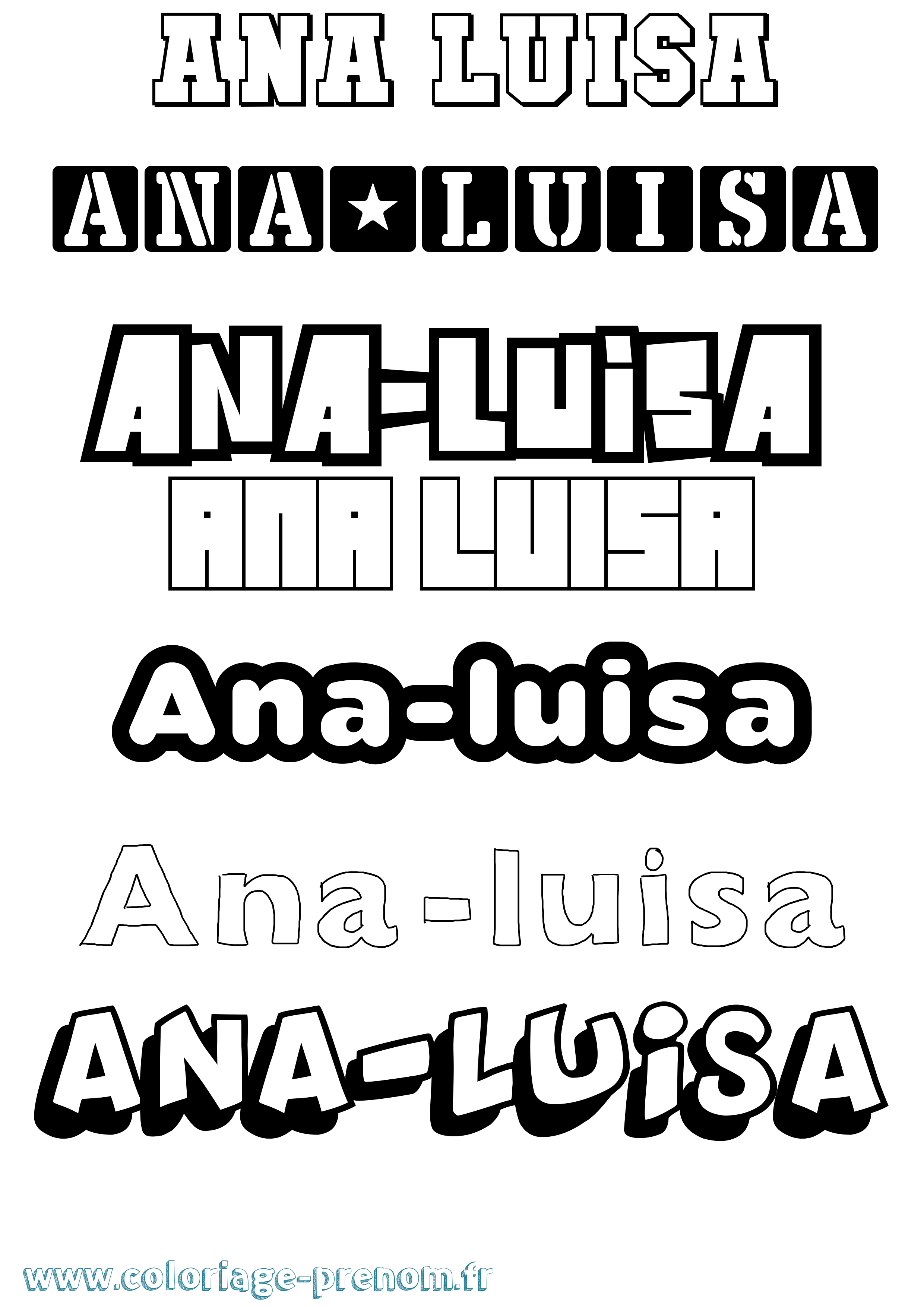 Coloriage Ana-Luisa Simple Coloriage prénom Ana-Luisa Simple