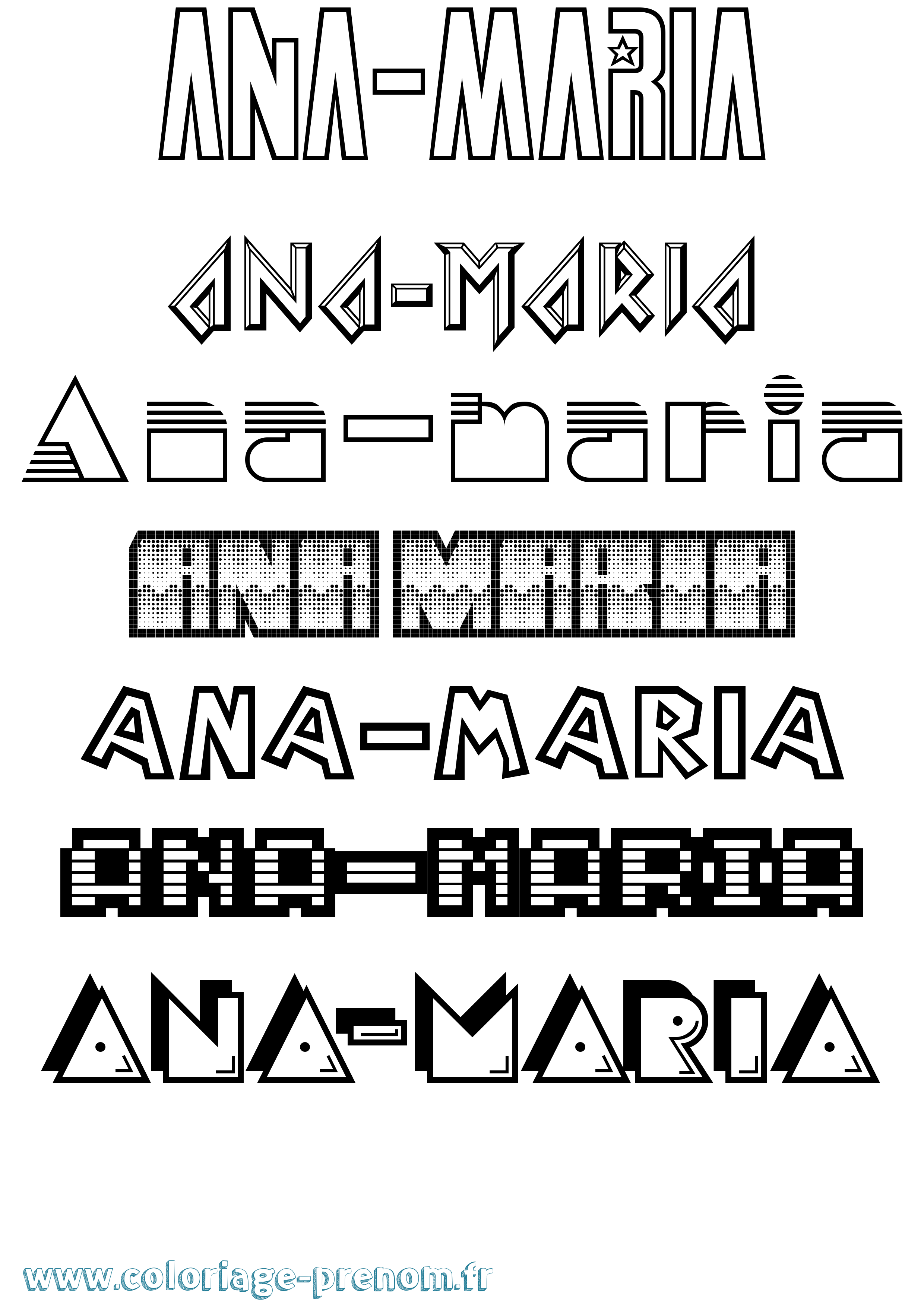 Coloriage Ana-Maria Jeux Vidéos Coloriage prénom Ana-Maria Jeux Vidéos