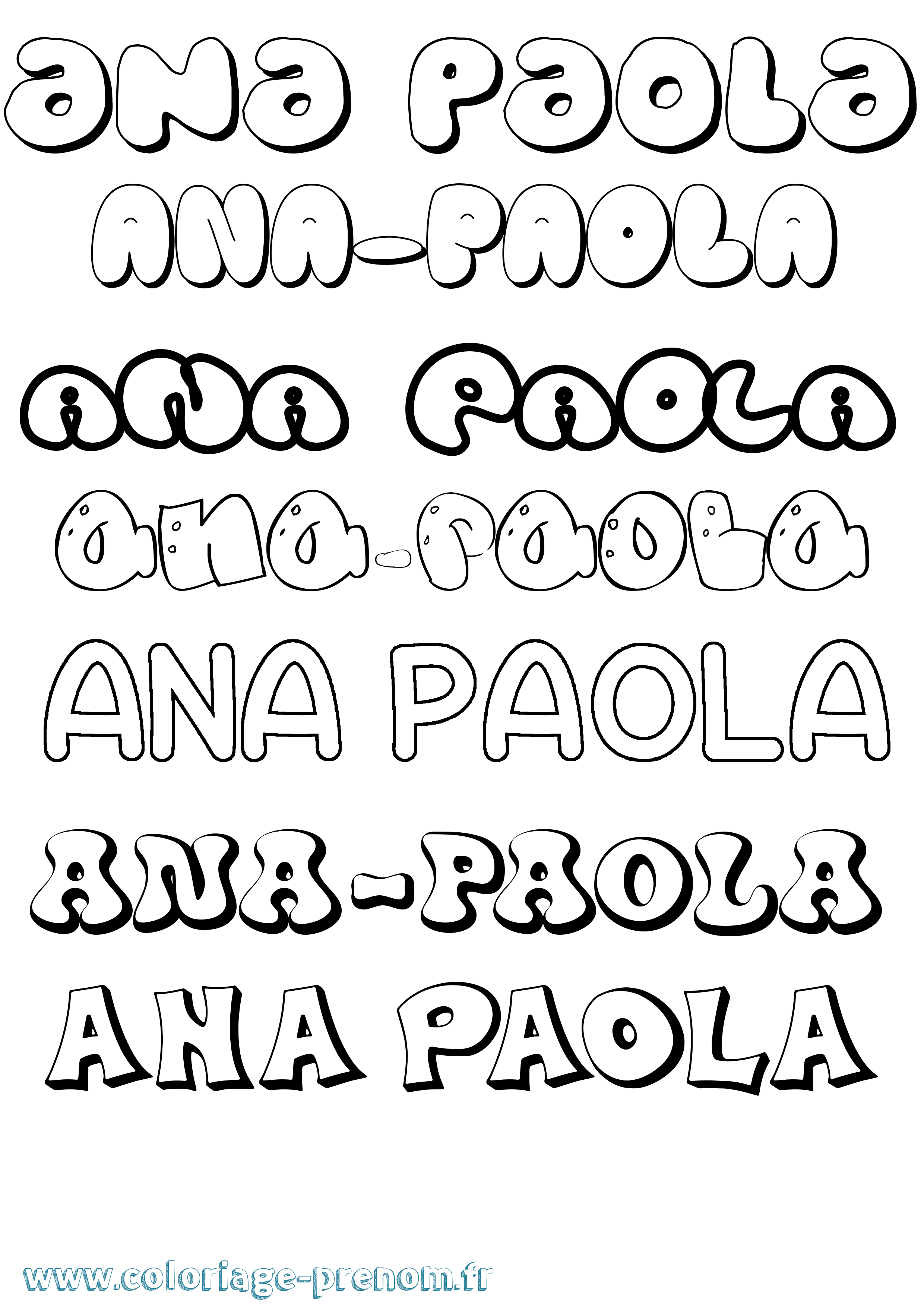 Coloriage Ana-Paola Bubble Coloriage prénom Ana-Paola Bubble