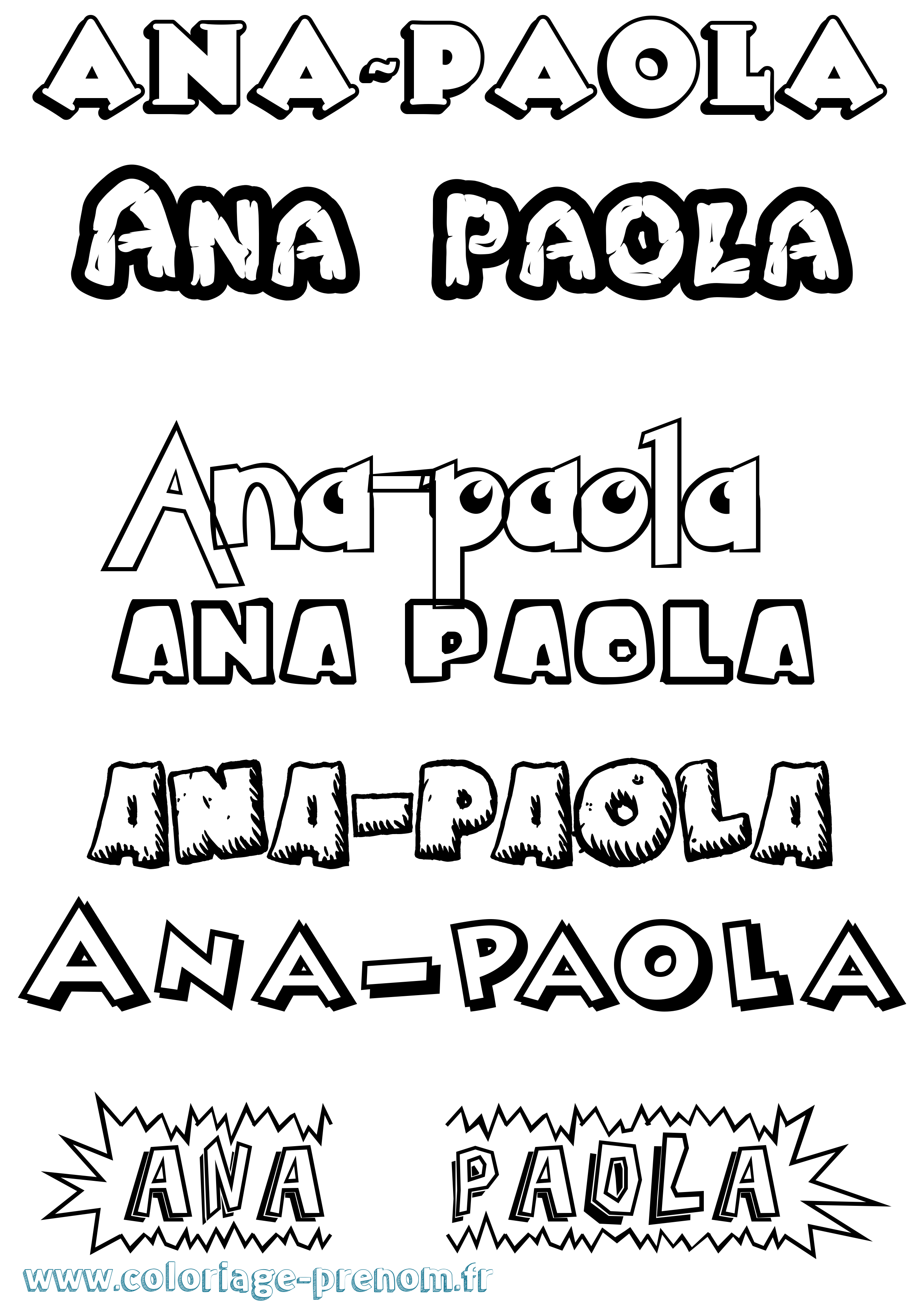 Coloriage Ana-Paola Dessin Animé Coloriage prénom Ana-Paola Dessin Animé