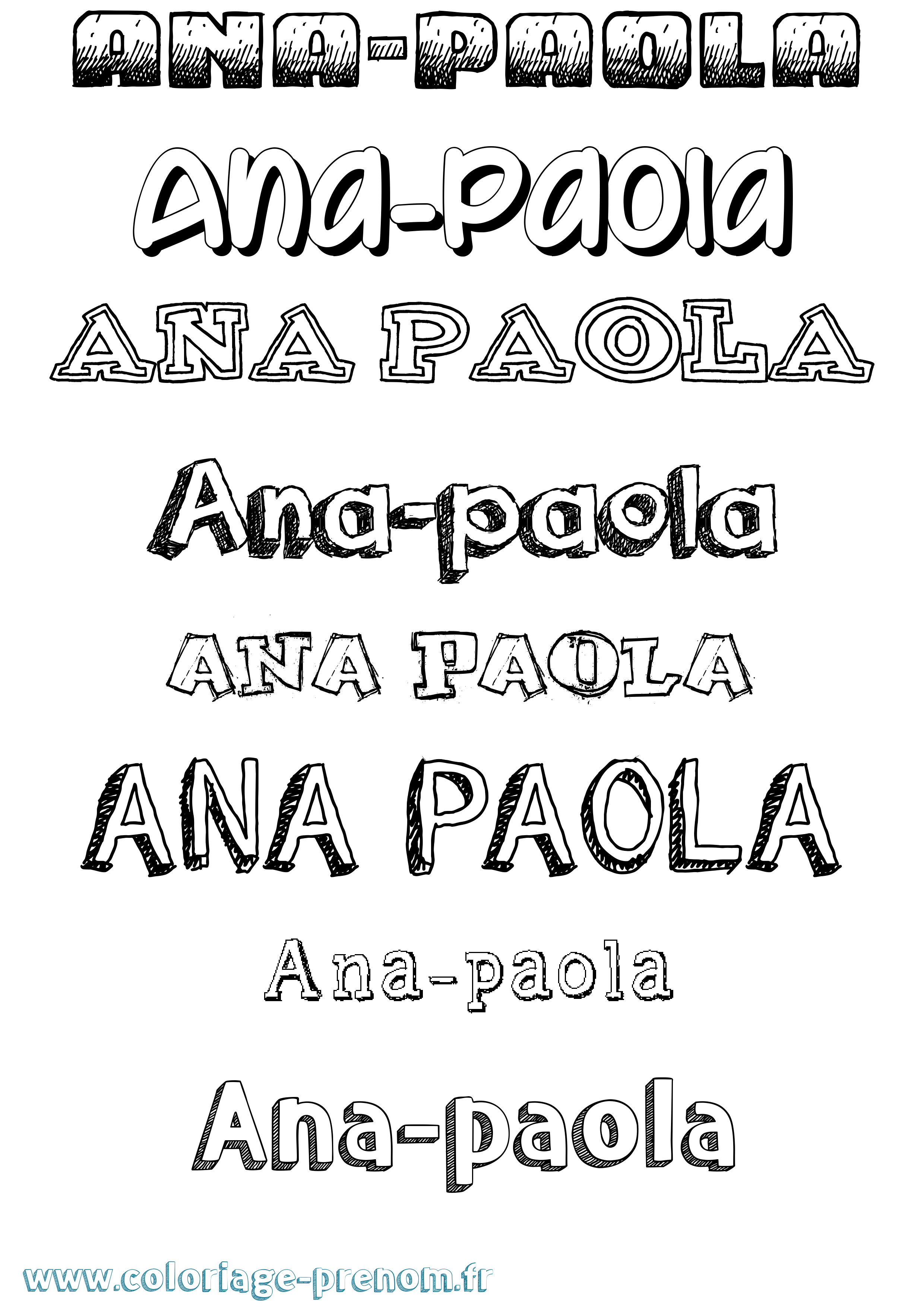 Coloriage Ana-Paola Dessiné Coloriage prénom Ana-Paola Dessiné