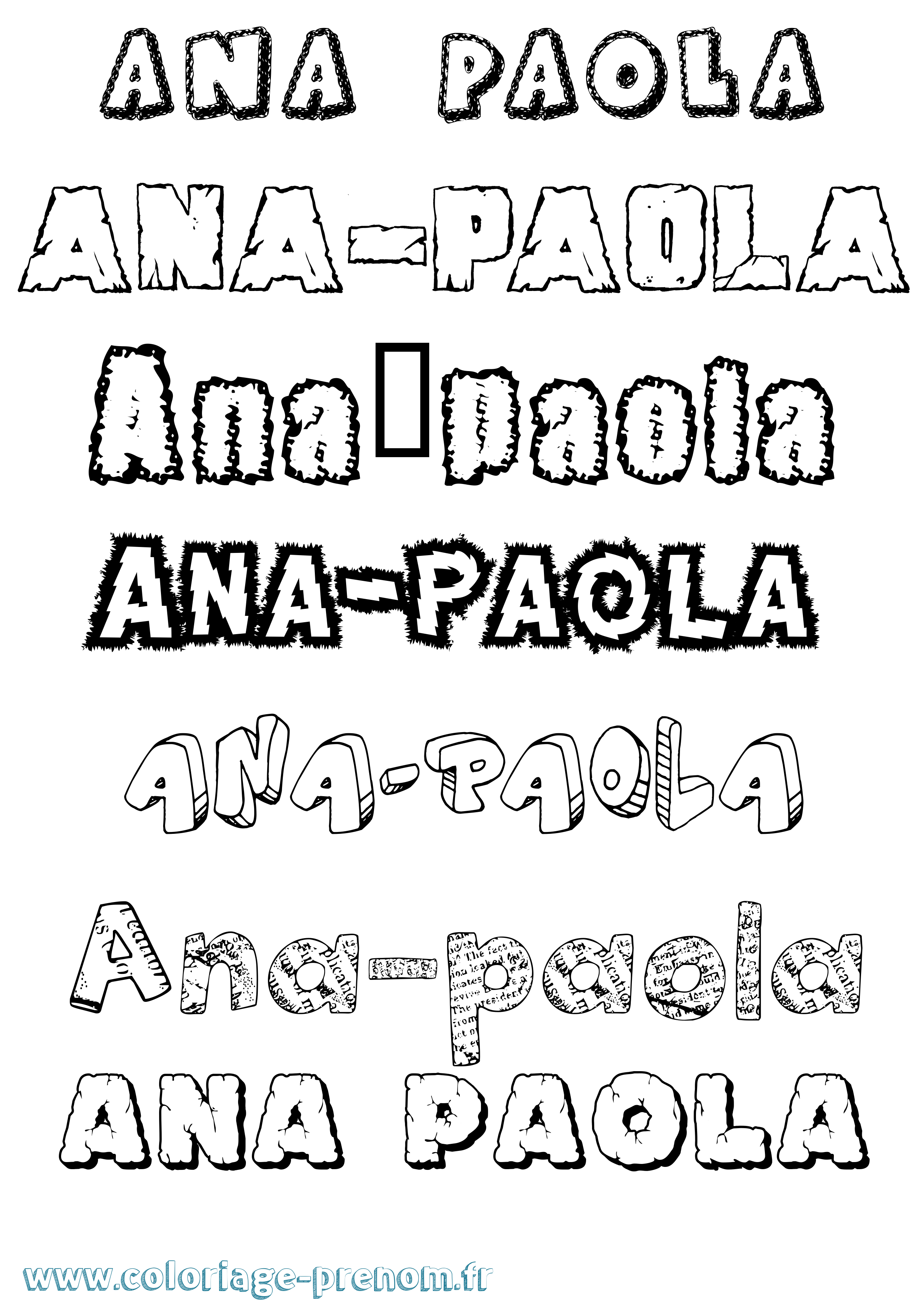 Coloriage Ana-Paola Destructuré Coloriage prénom Ana-Paola Destructuré