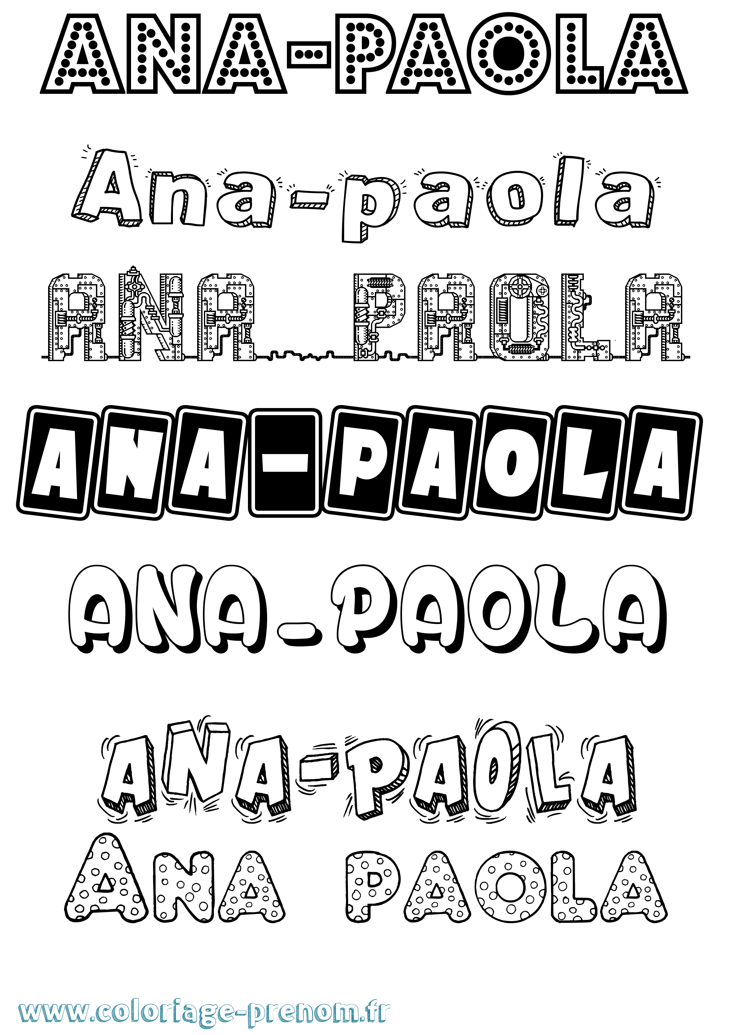 Coloriage Ana-Paola Fun Coloriage prénom Ana-Paola Fun