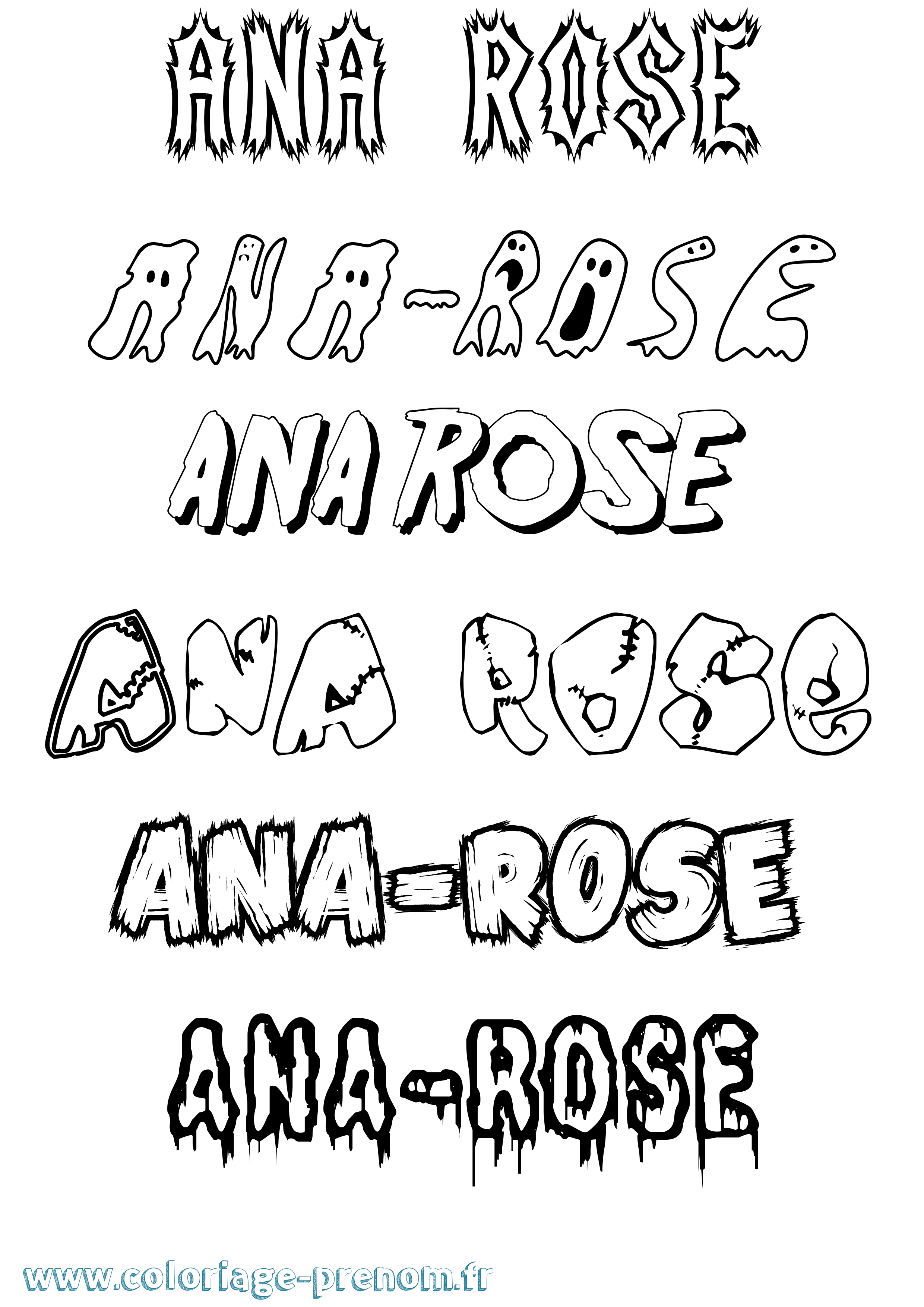 Coloriage Ana-Rose Frisson Coloriage prénom Ana-Rose Frisson