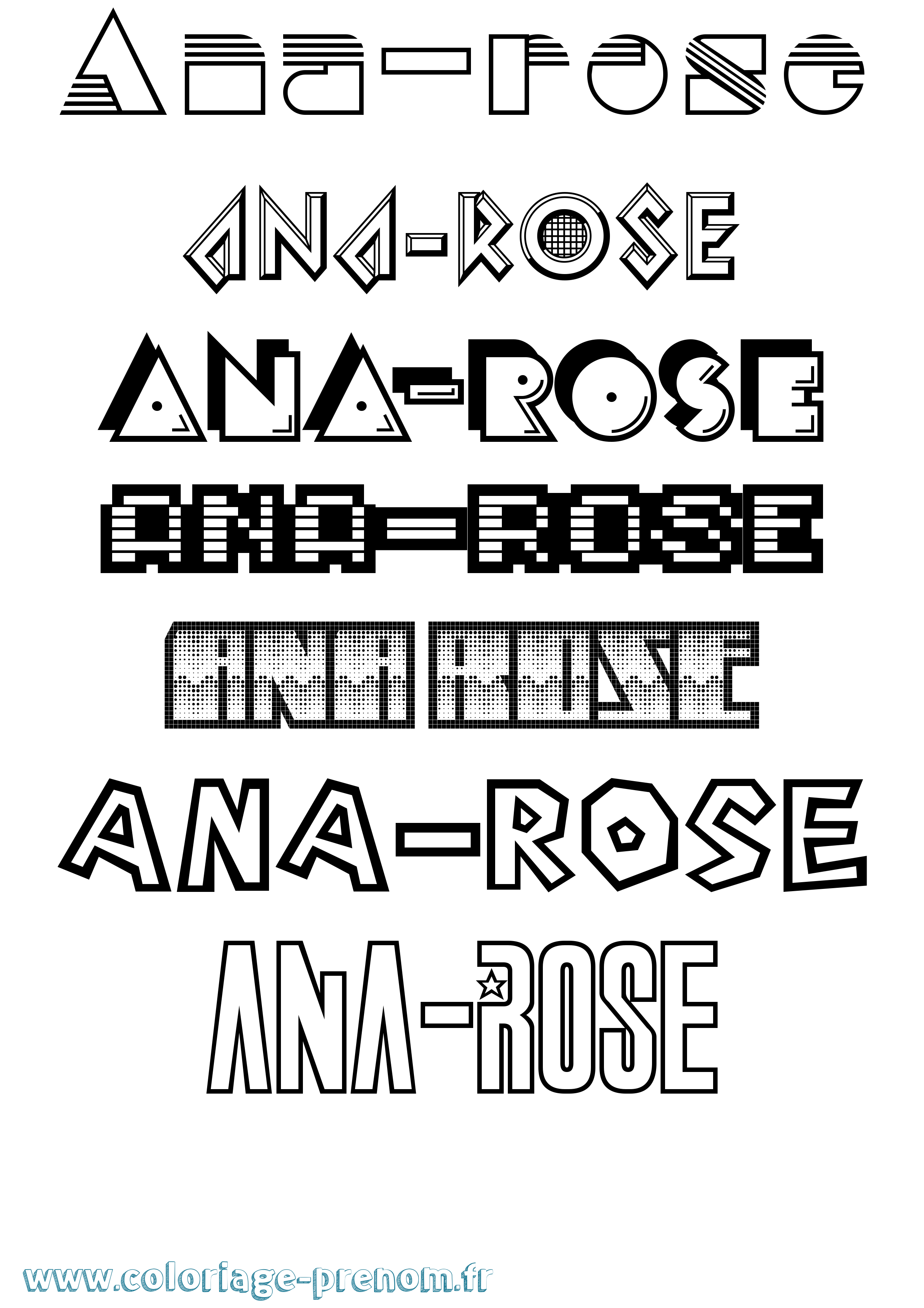 Coloriage Ana-Rose Jeux Vidéos Coloriage prénom Ana-Rose Jeux Vidéos
